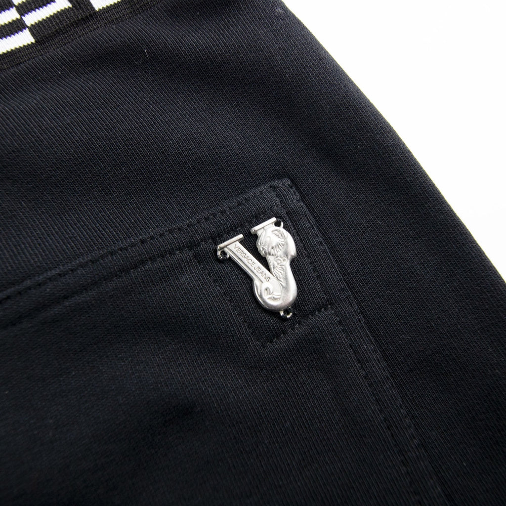 Versace Jeans Waist & Cuff Logo Pants Black
