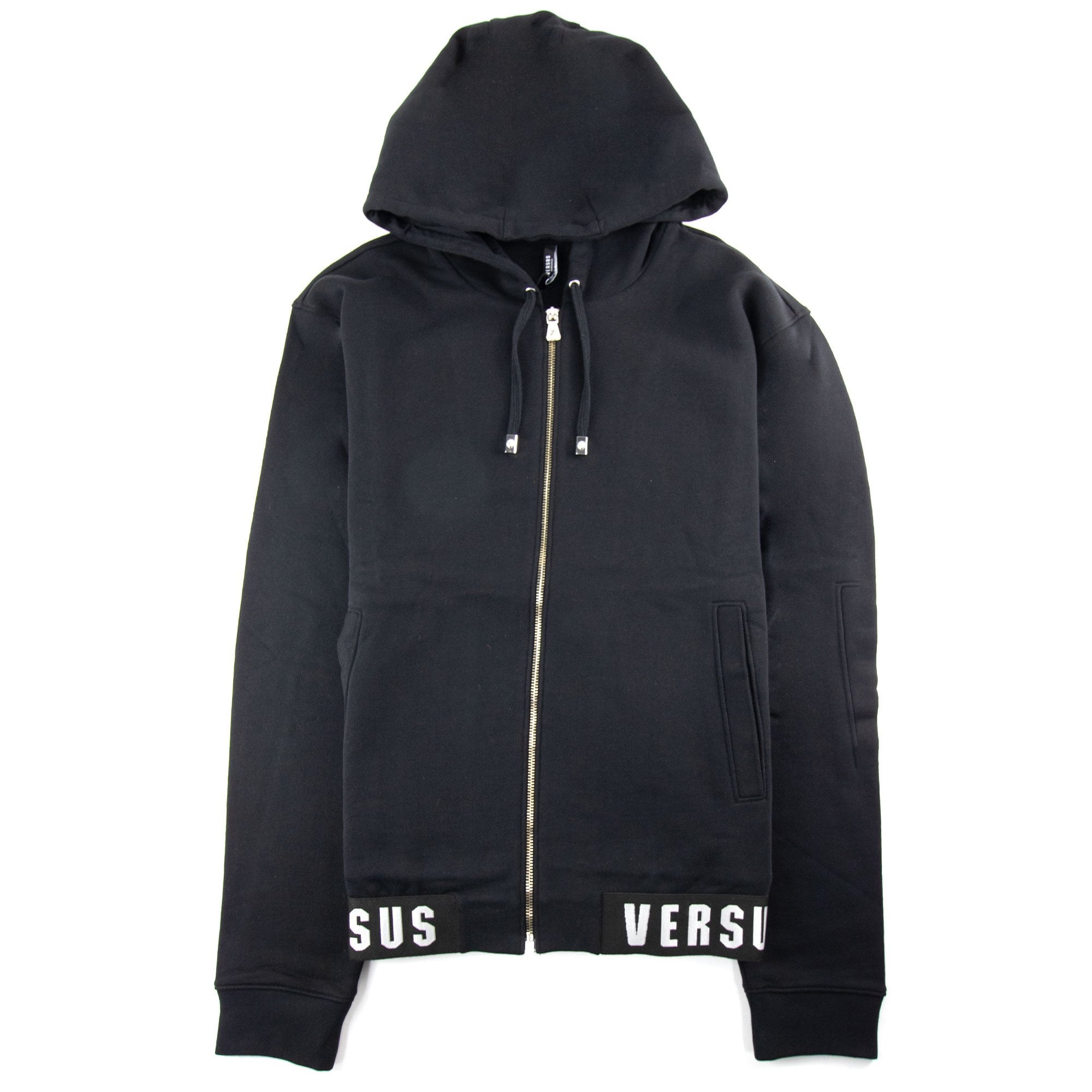 Versace Versus Hem Logo Hooded Jacket Black