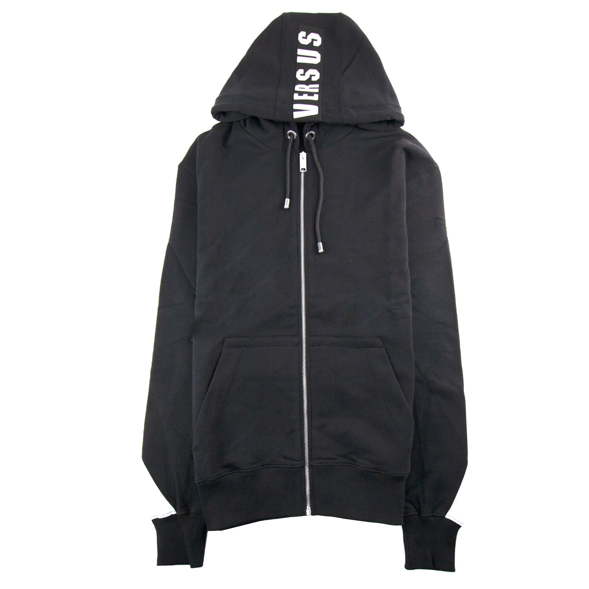 Versace Versus Tape Logo Hooded Sweatshirt Black