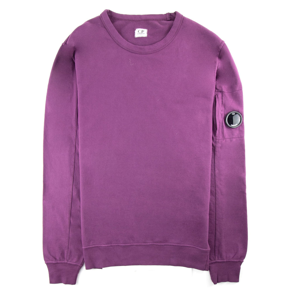 Cp Company Light Fleece Lens Crew Sweatshirt Purple