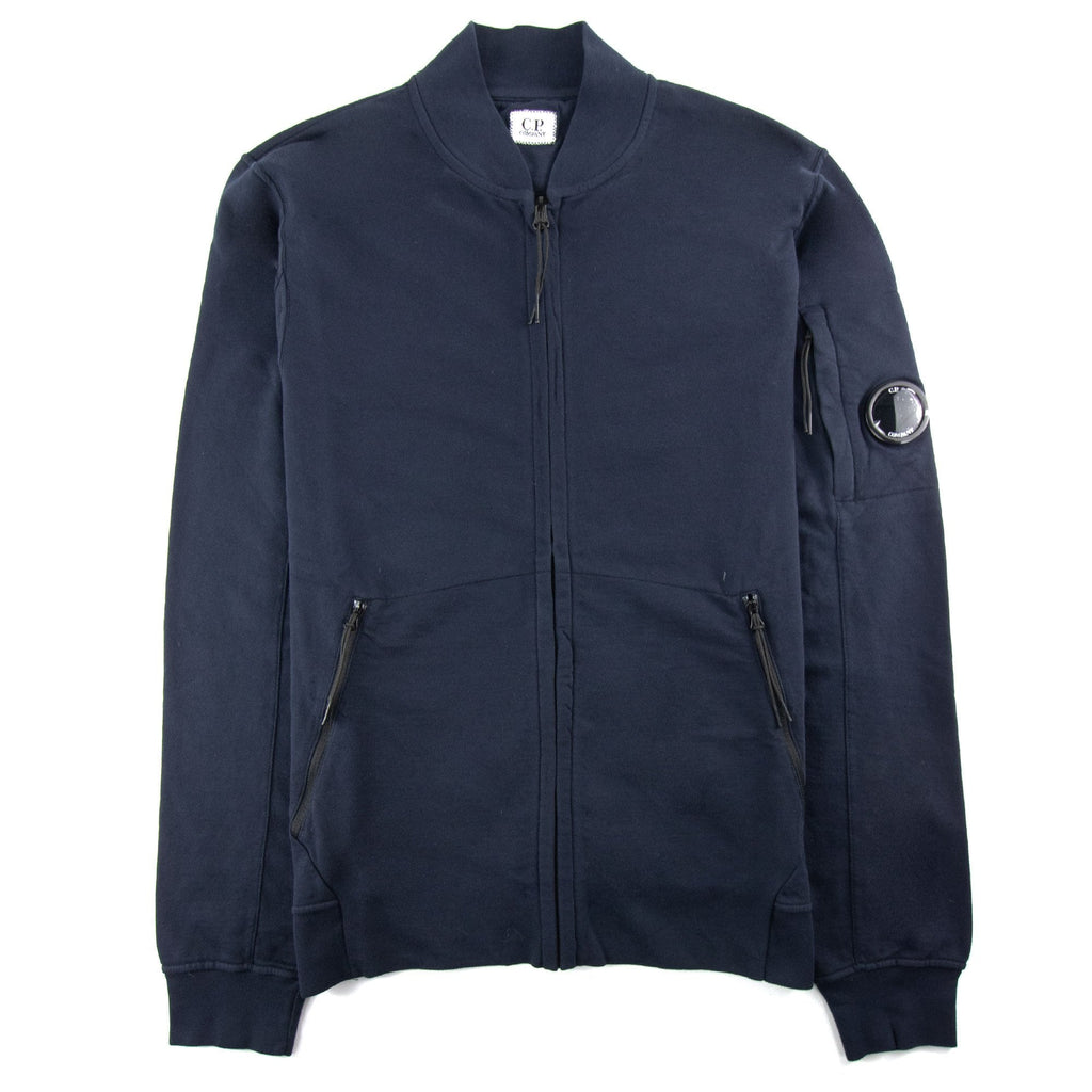 Cp Company Funnel Neck Watch-viewer Lens Zip Up Sweatshirt Navy 888