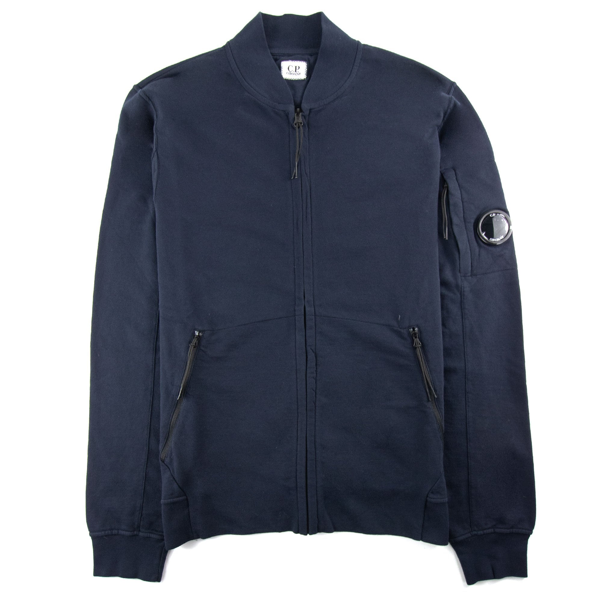 Cp Company Funnel Neck Watch-viewer Lens Zip Up Sweatshirt Navy 888