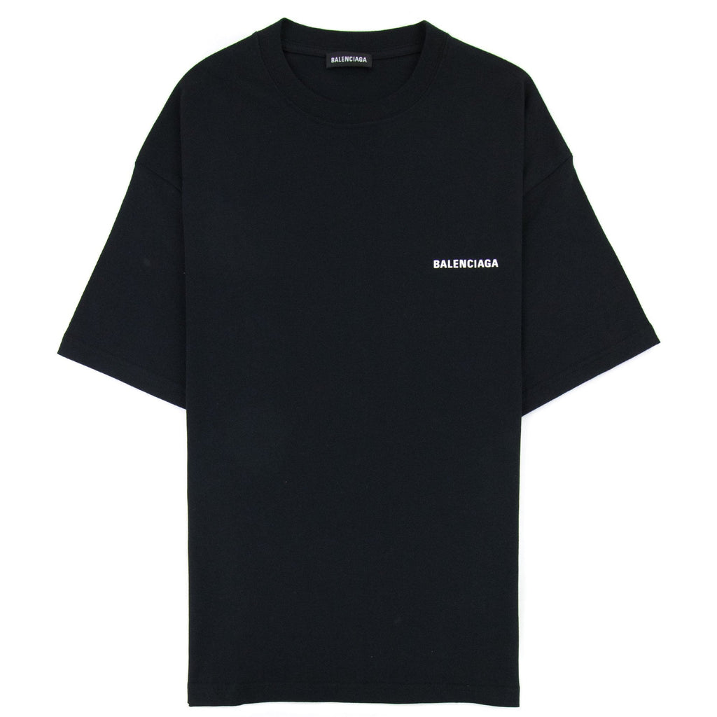 Balenciaga Logo Crewneck T Shirt Black
