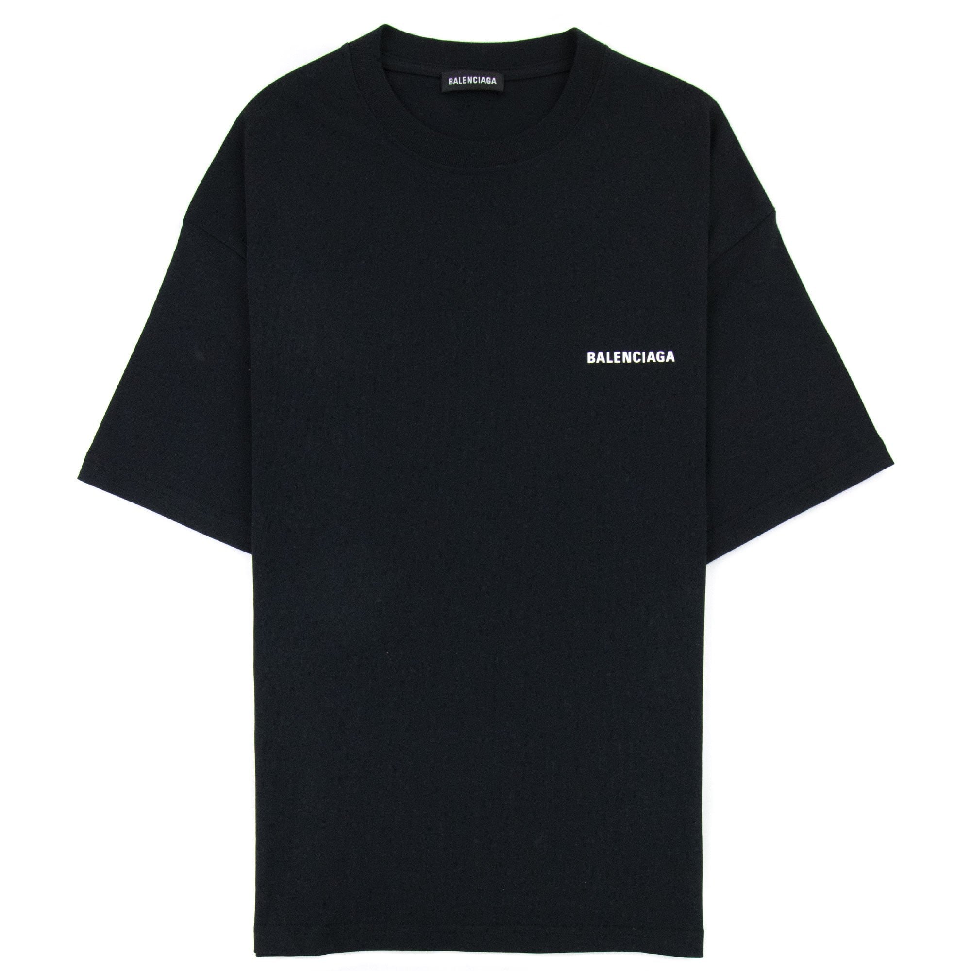 Balenciaga Logo Crewneck T Shirt Black