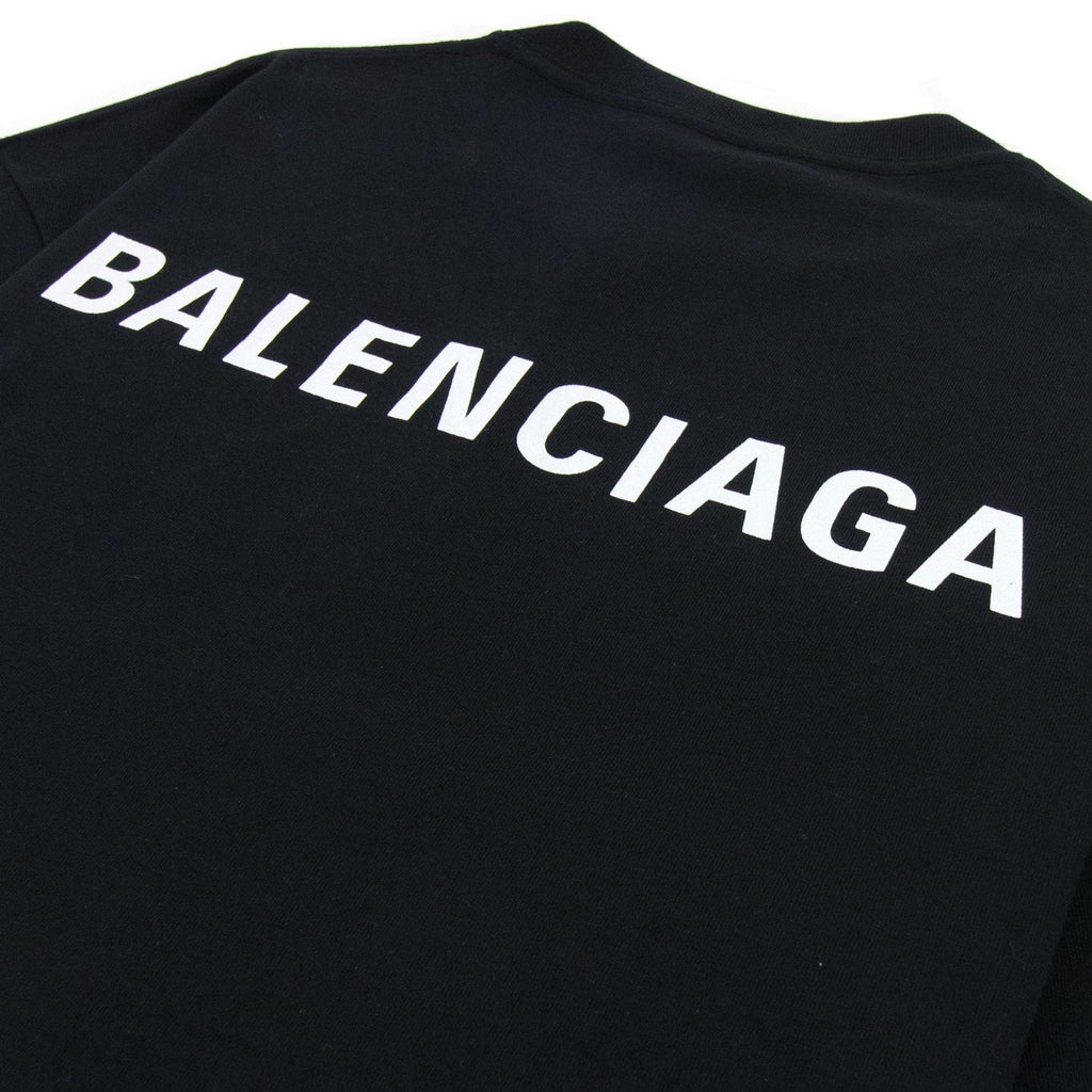 Balenciaga Logo Crewneck T Shirt Black