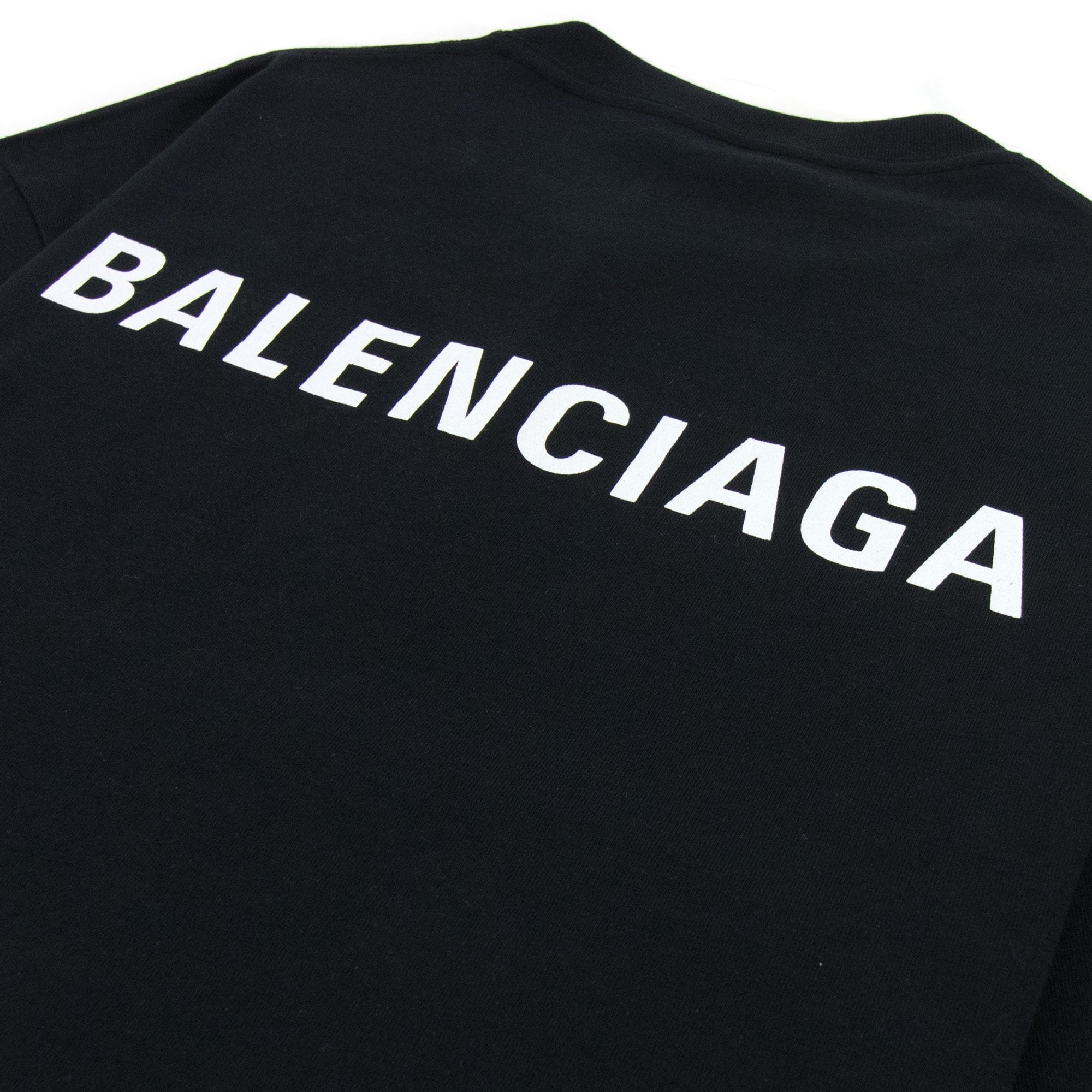 Balenciaga Logo Crewneck T Shirt Black