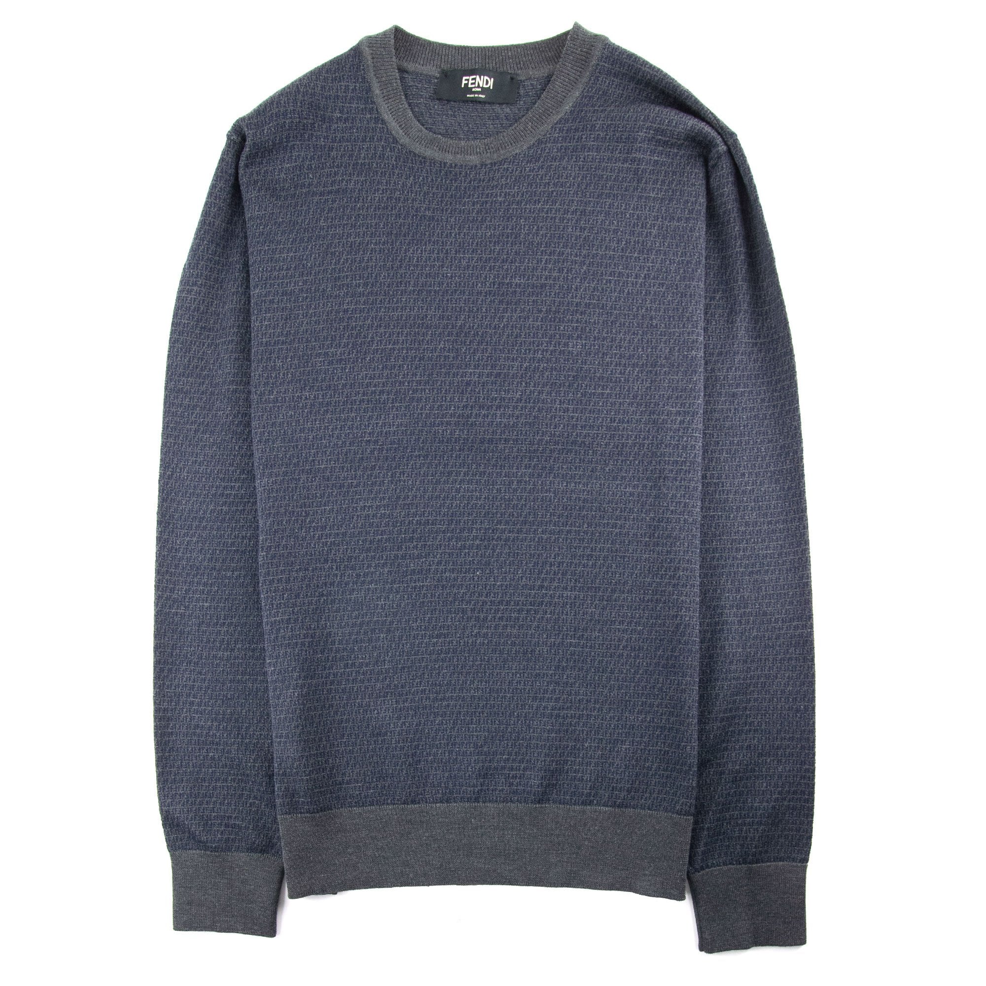 Fendi Micro FF Knitted Sweater Dark Grey