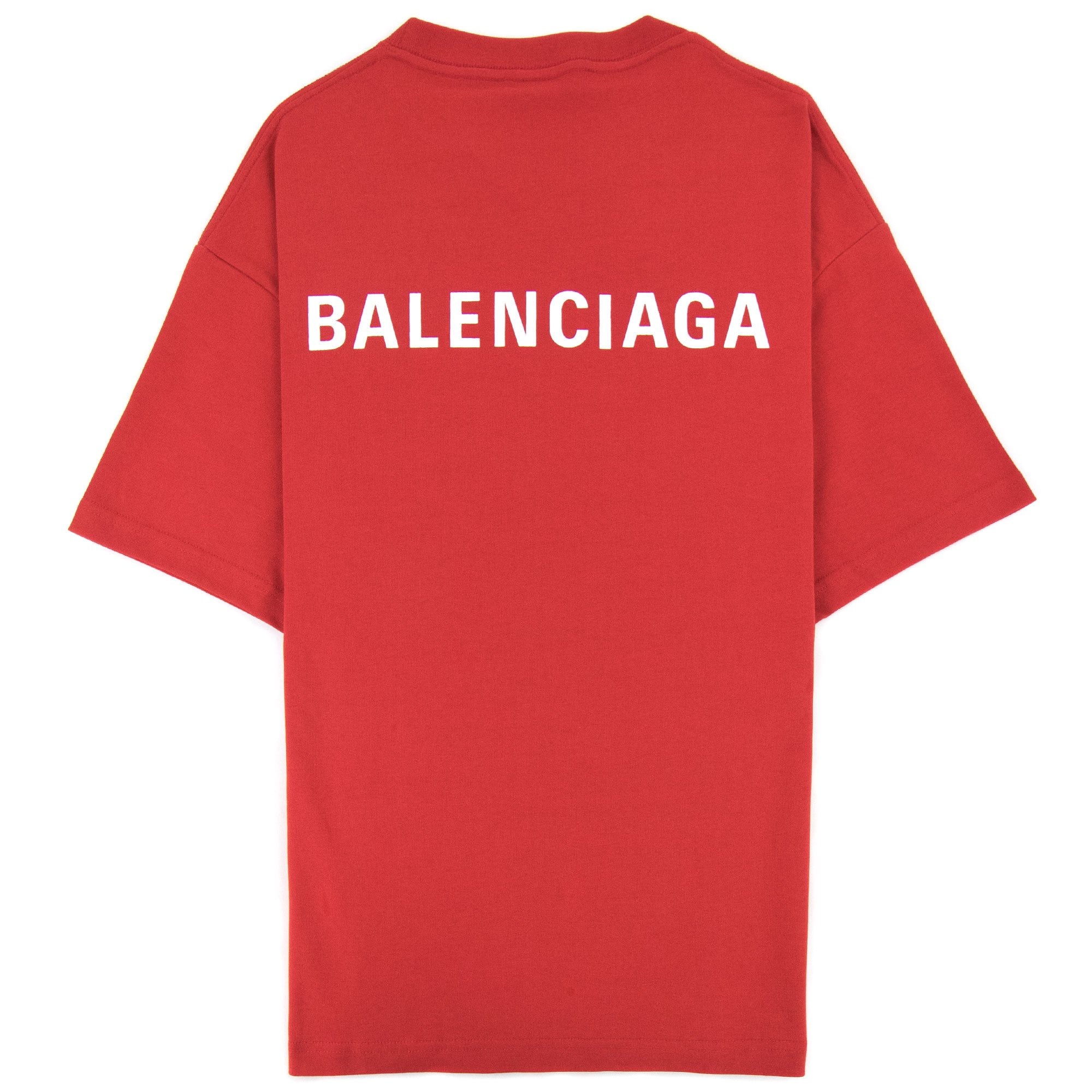Balenciaga Logo Crewneck T Shirt Red