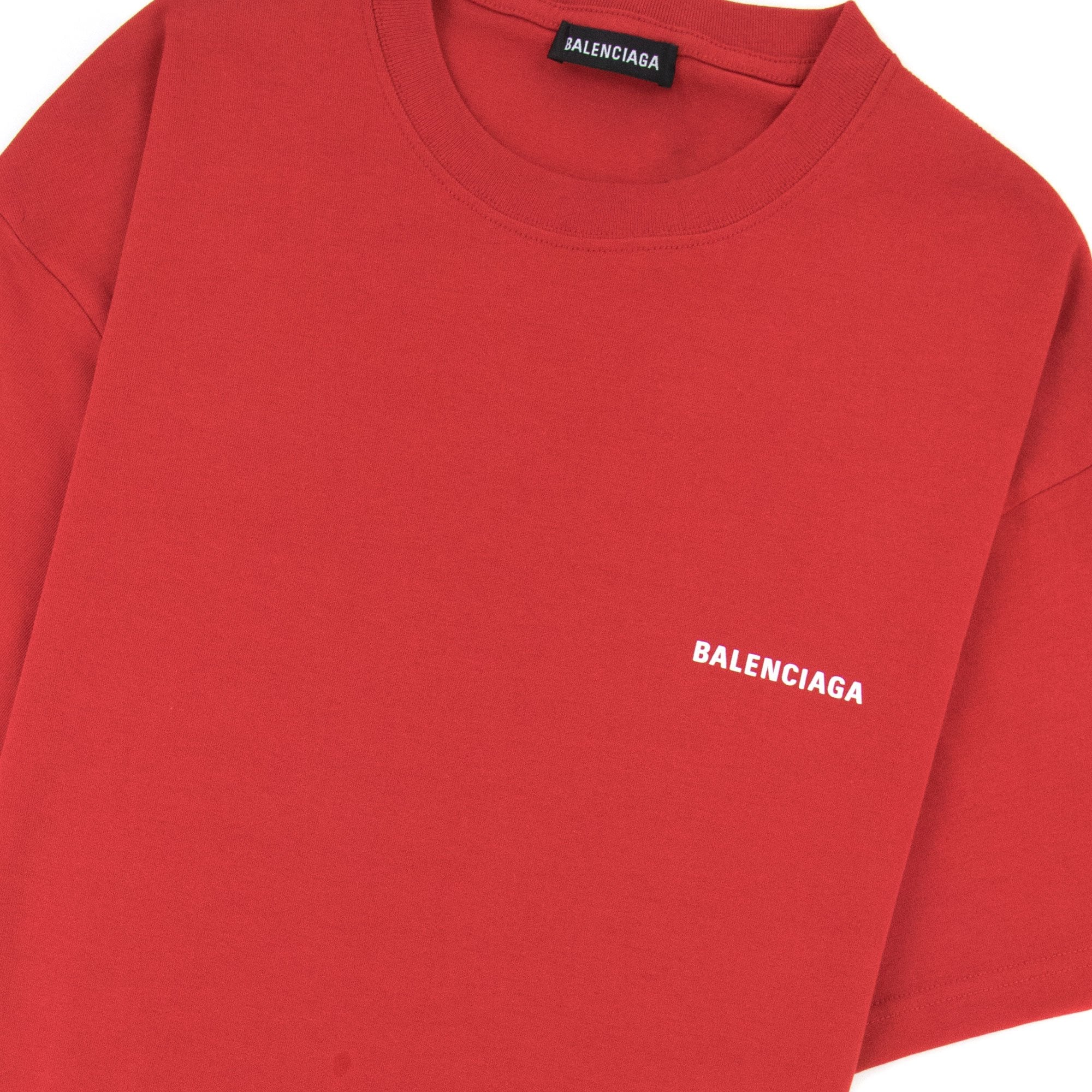 Balenciaga Logo Crewneck T Shirt Red - ONU – Onu