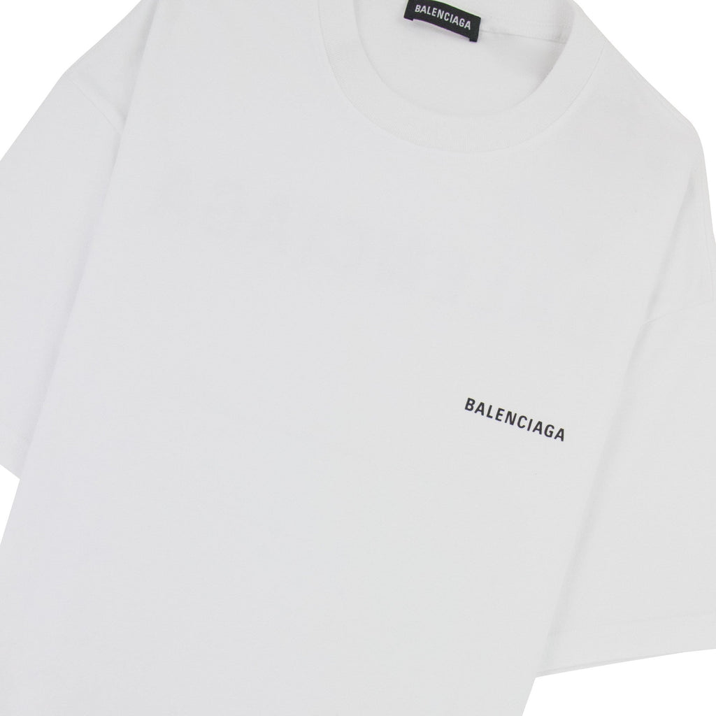 Balenciaga Logo Crewneck T Shirt White