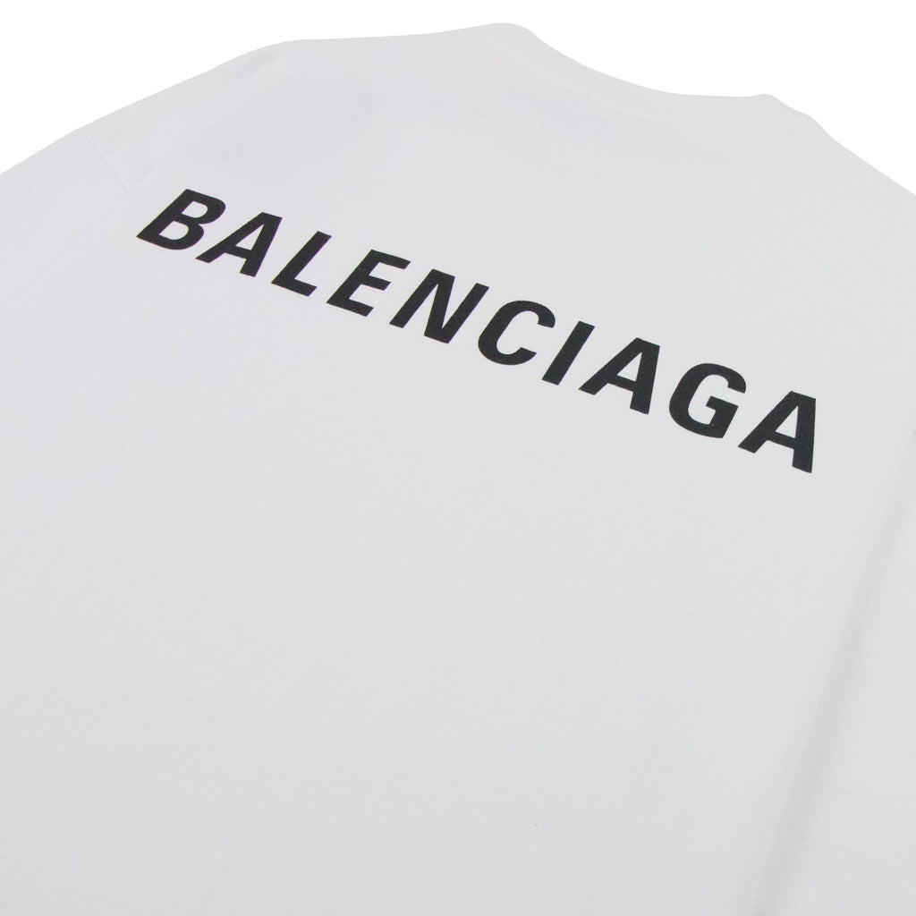 Balenciaga Logo Crewneck T Shirt White