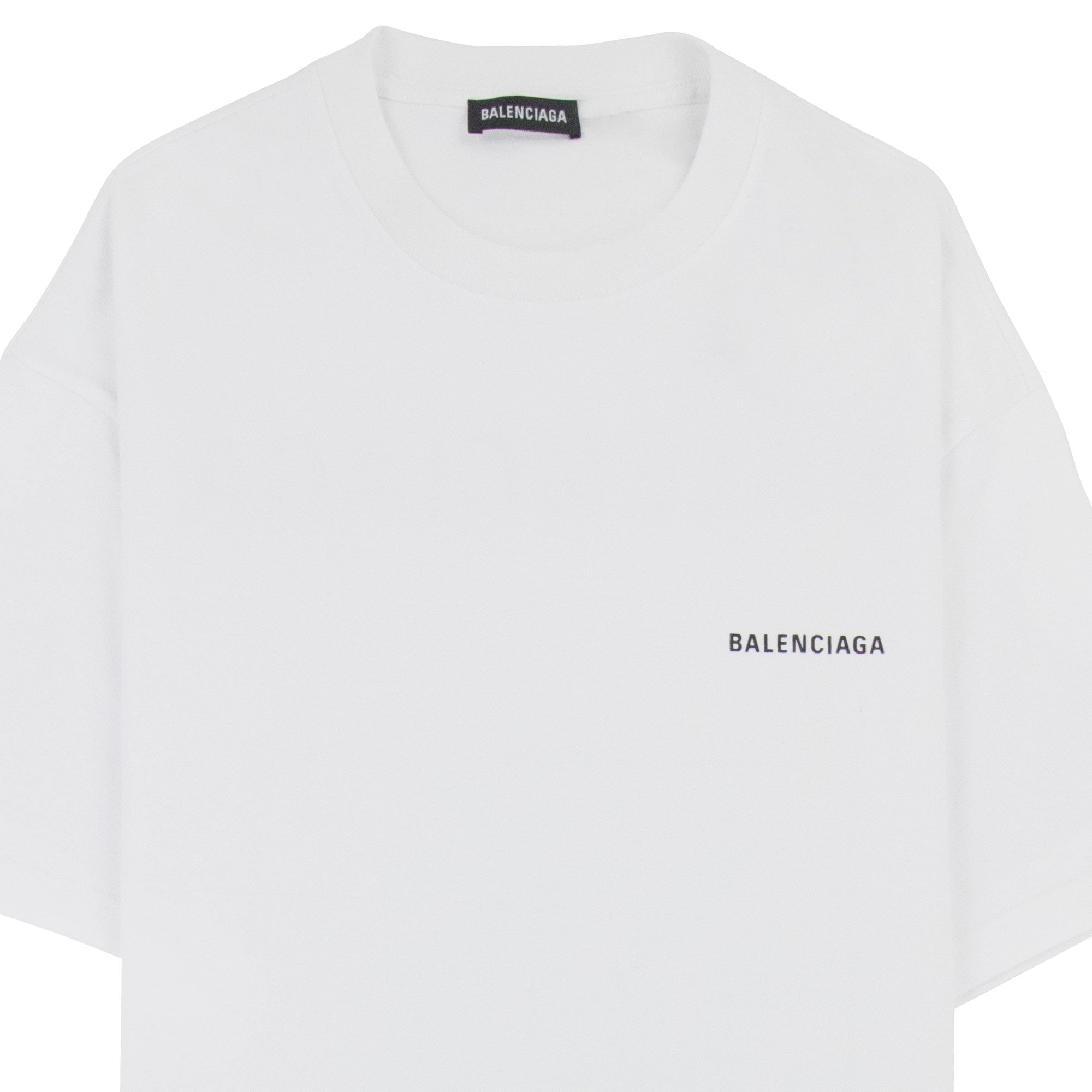 Balenciaga Logo Crewneck T Shirt White