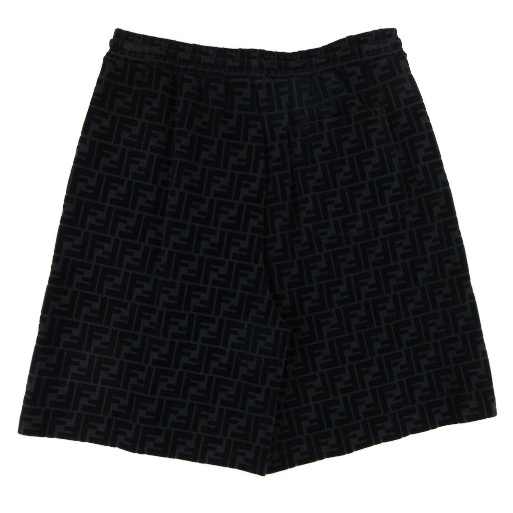 Fendi Ff Logo Print Bermuda Shorts Nero