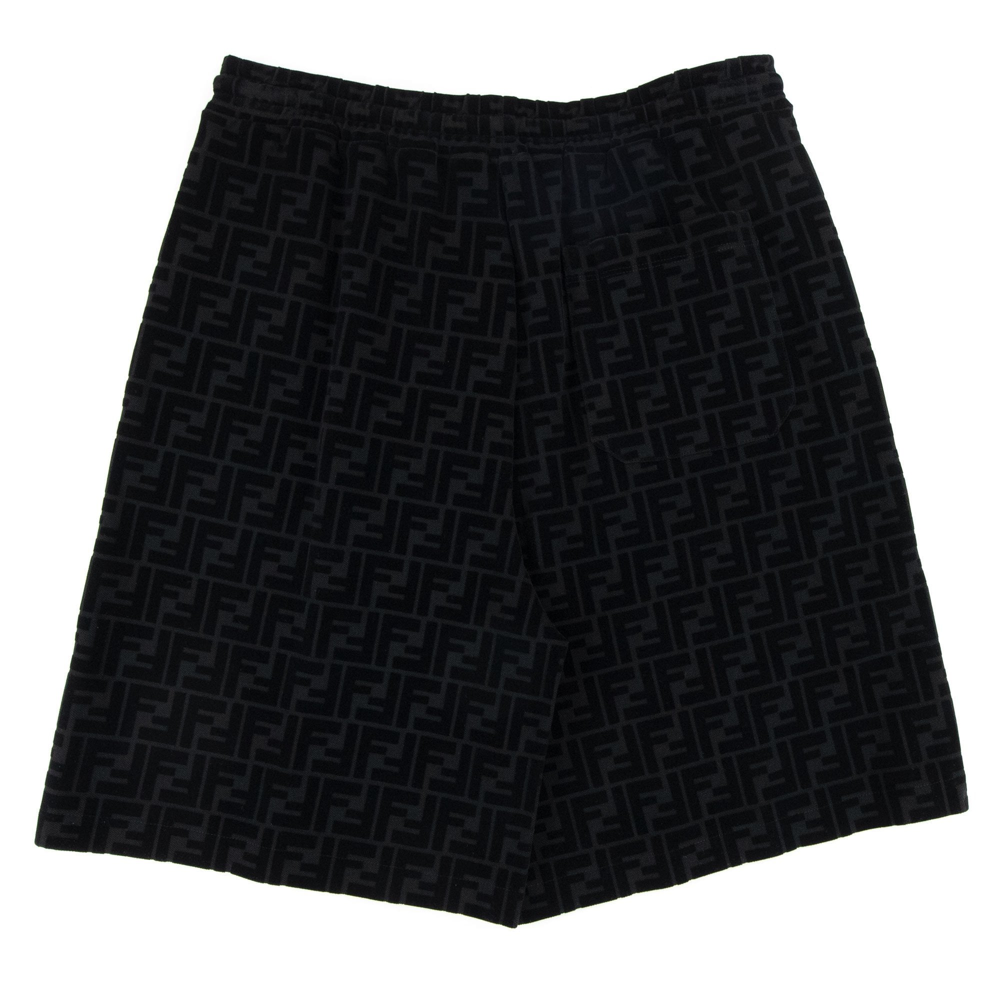 Fendi Ff Logo Print Bermuda Shorts Nero