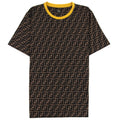 Fendi Ff Logo Print T Shirt Tobacco/nero
