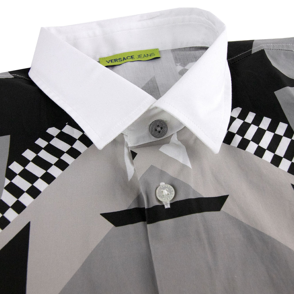 Versace Jeans Geometric Print Popeline Shirt White