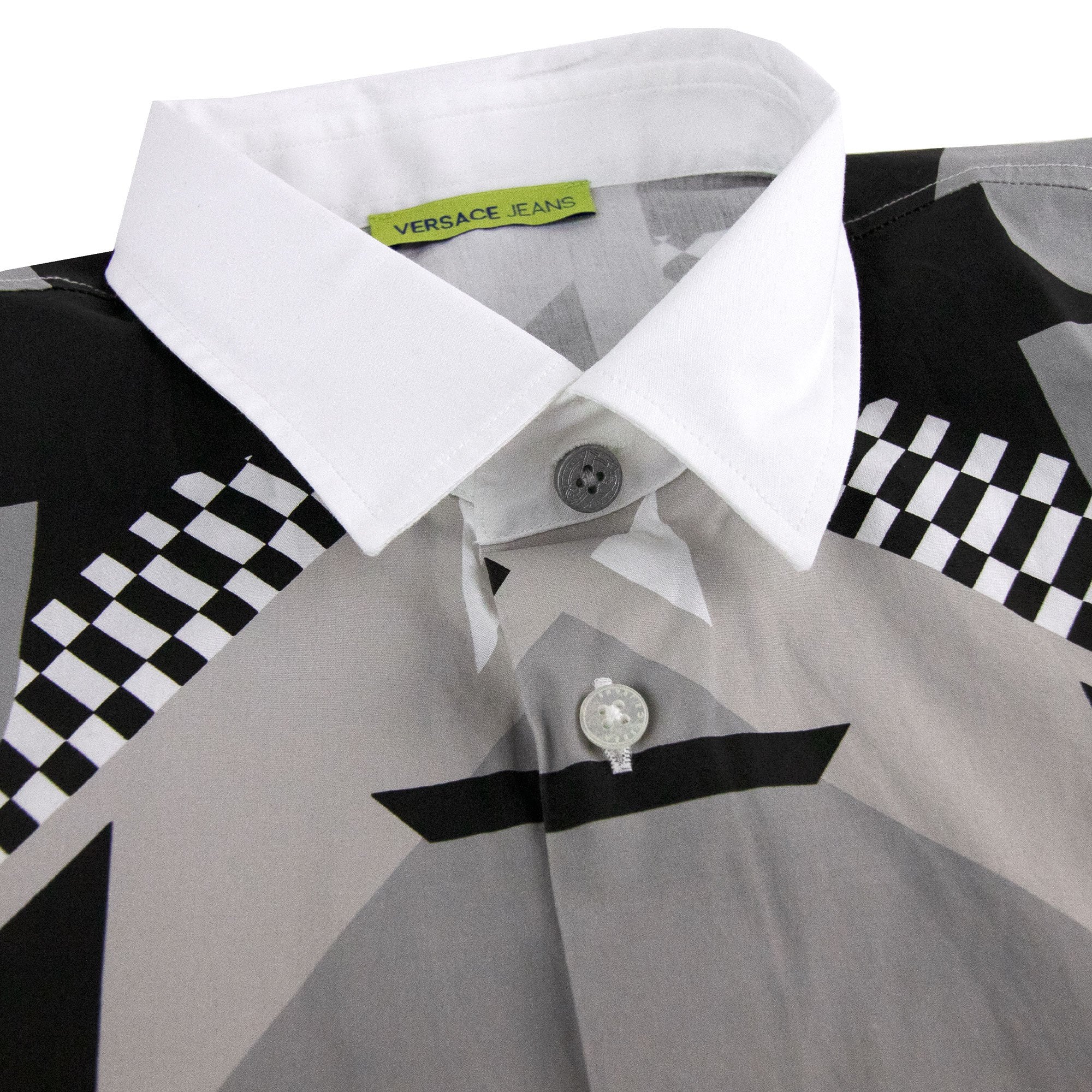 Versace Jeans Geometric Print Popeline Shirt White