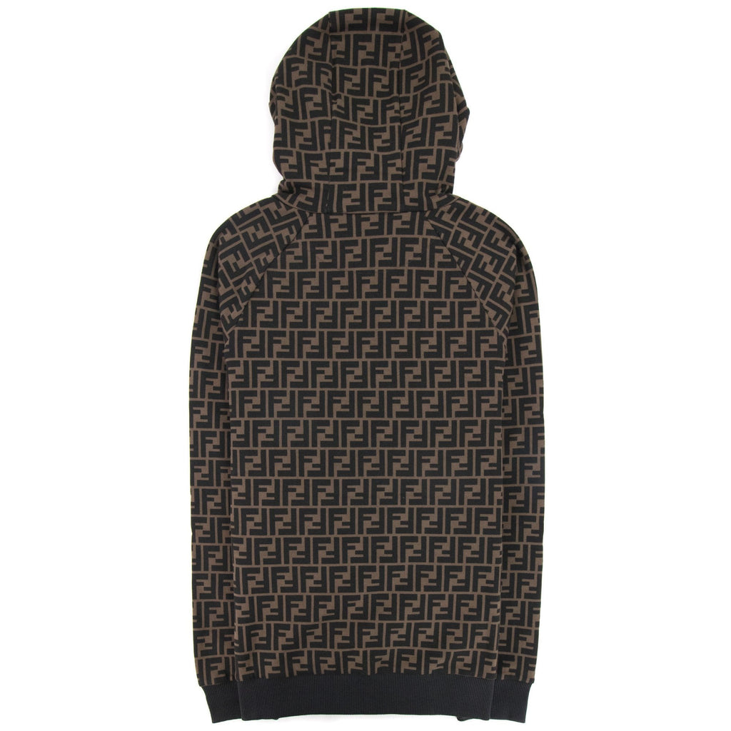 Fendi Ff Logo Hoodied Sweatshirt Tabacco/nero