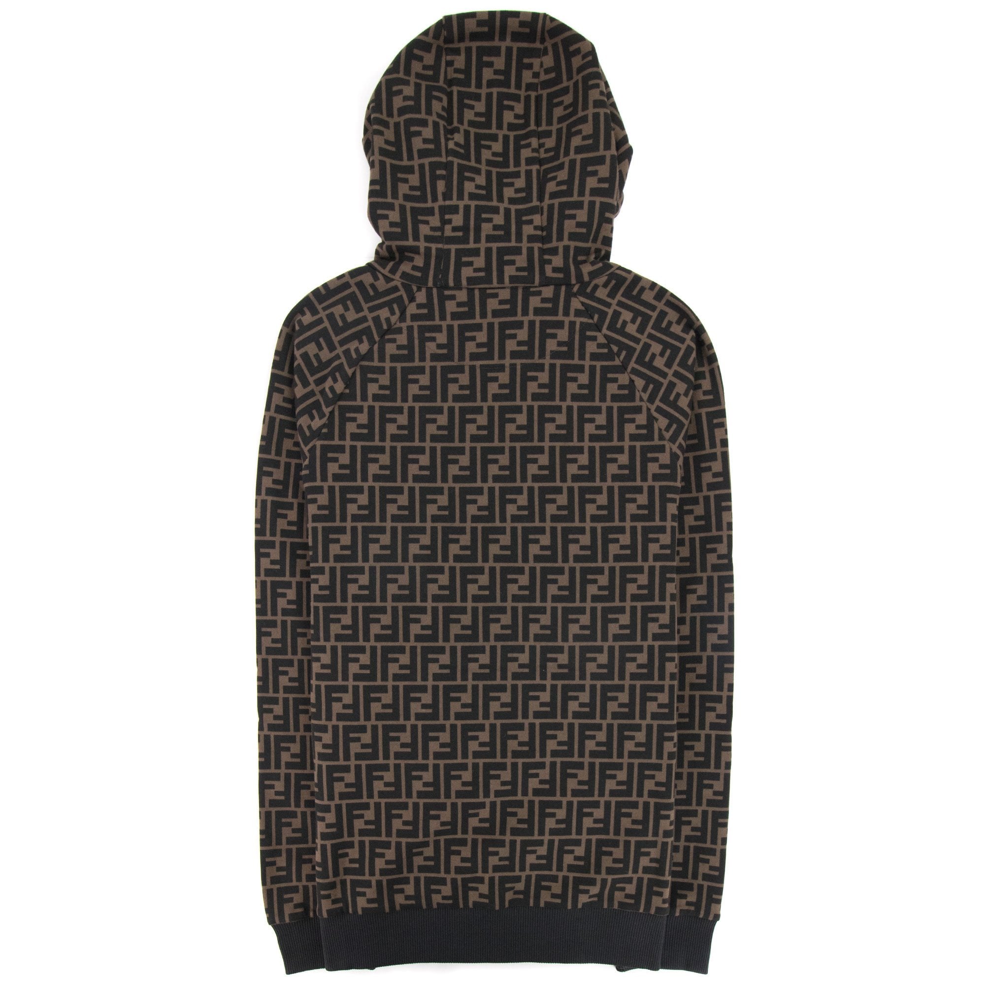 Fendi Ff Logo Hoodied Sweatshirt Tabacco/nero
