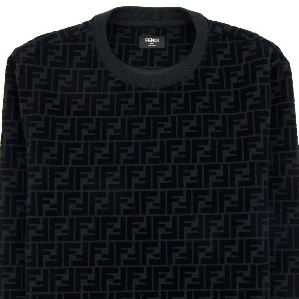 Fendi FF Logo Pattern Crewneck Sweat Nero