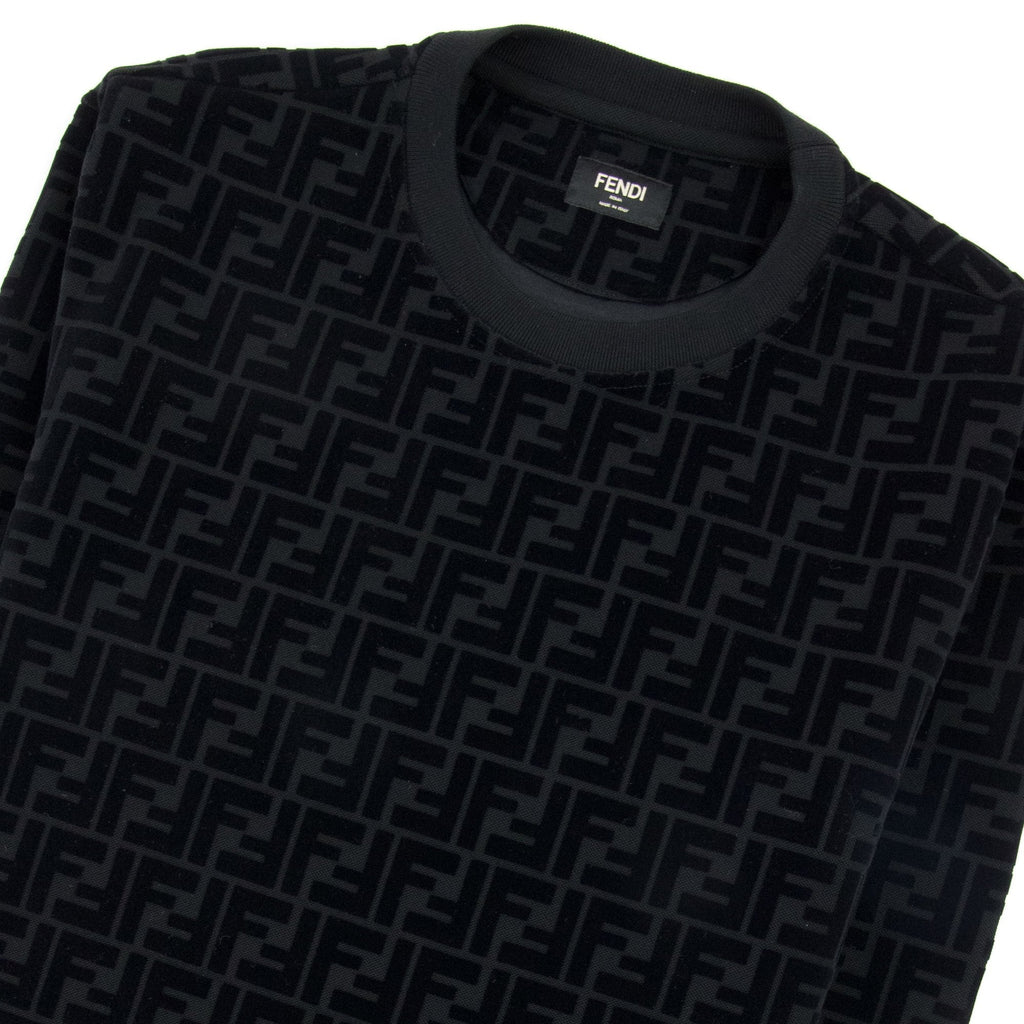 Fendi FF Logo Pattern Crewneck Sweat Nero