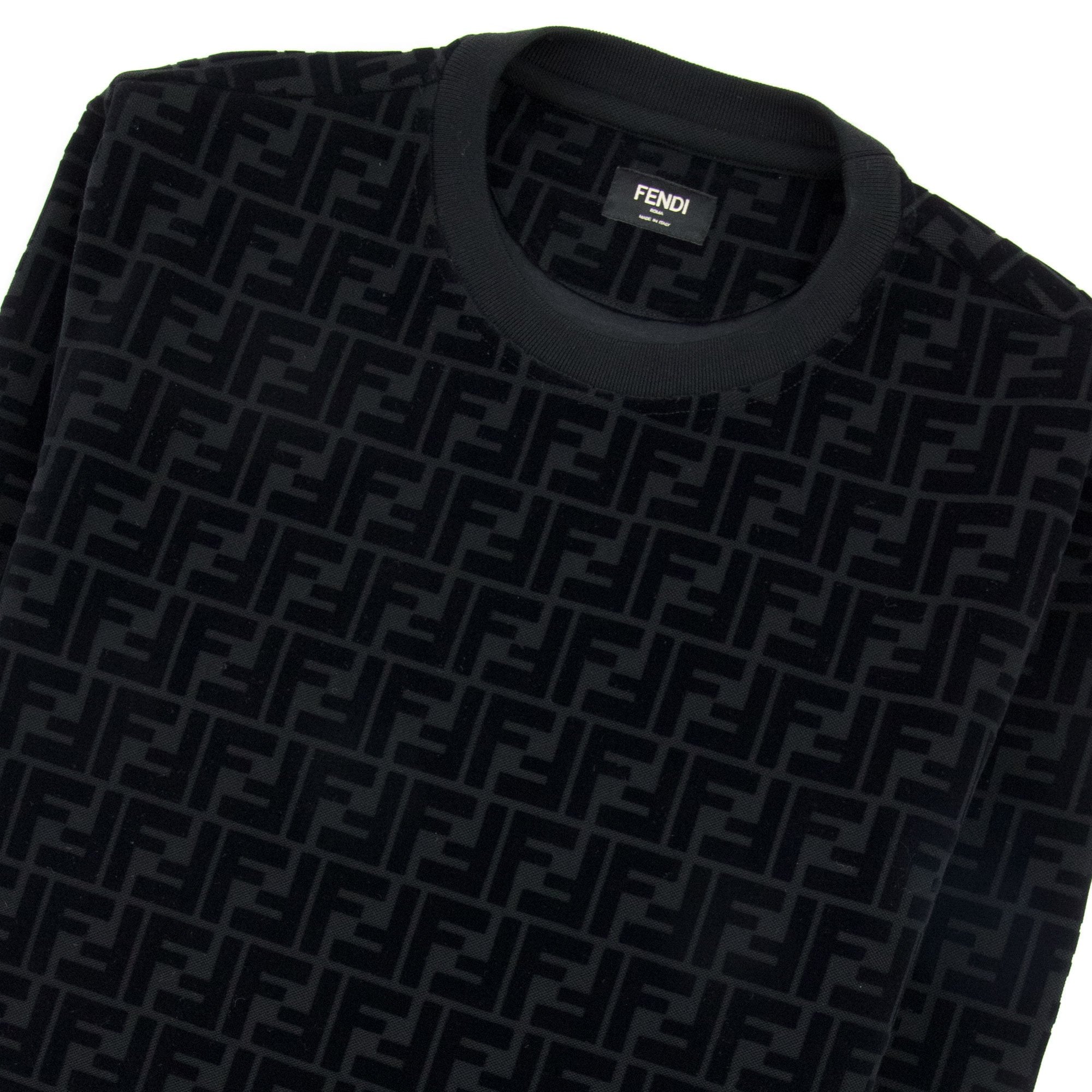 Fendi FF Logo Pattern Crewneck Sweat Nero