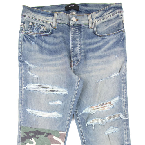 Amiri Military Art Patch Jeans Clay Indigo