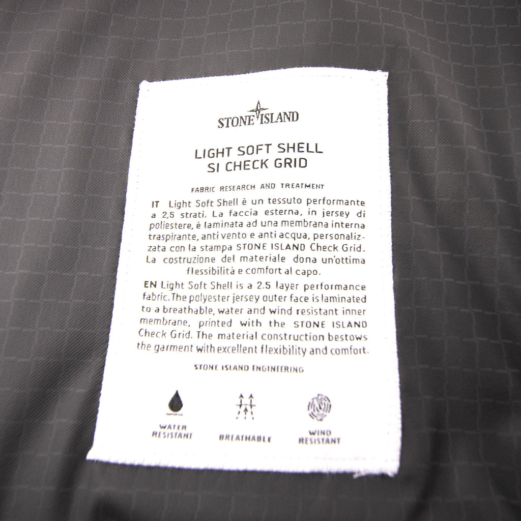 Stone Island Light Soft Shell Grid Bomber Jacket Navy Blue V0020