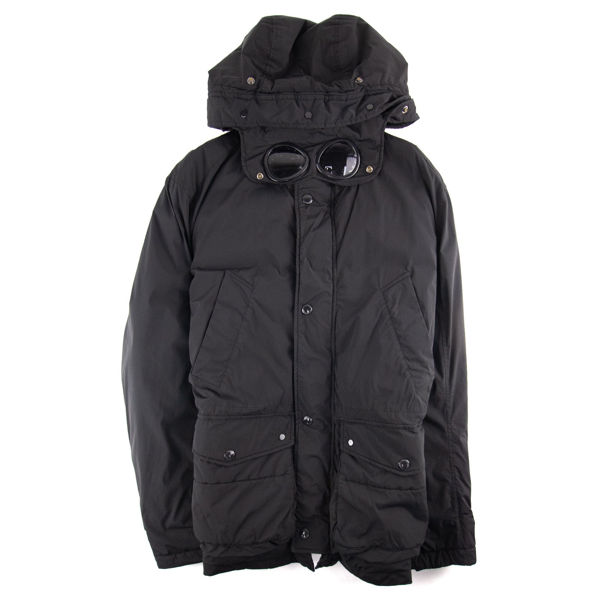 Cp Company Multi Pockets Goggle Hoodied Jacket Balack 999