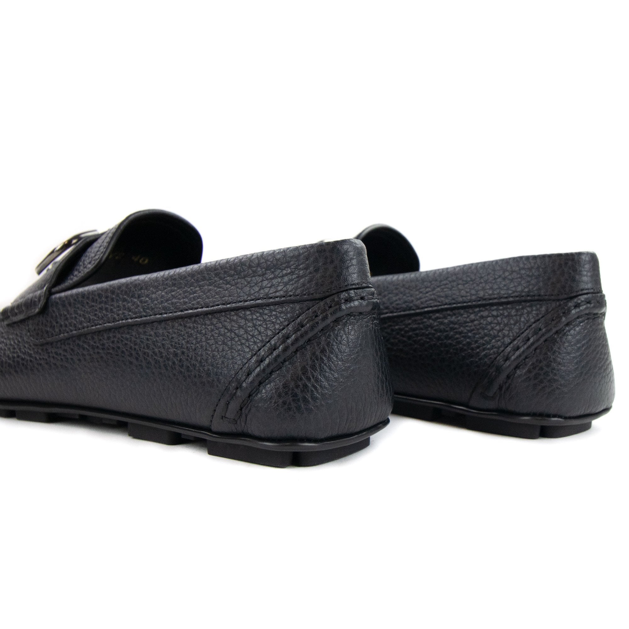 Valentino Vlogo Calfskin Driving Shoe Black