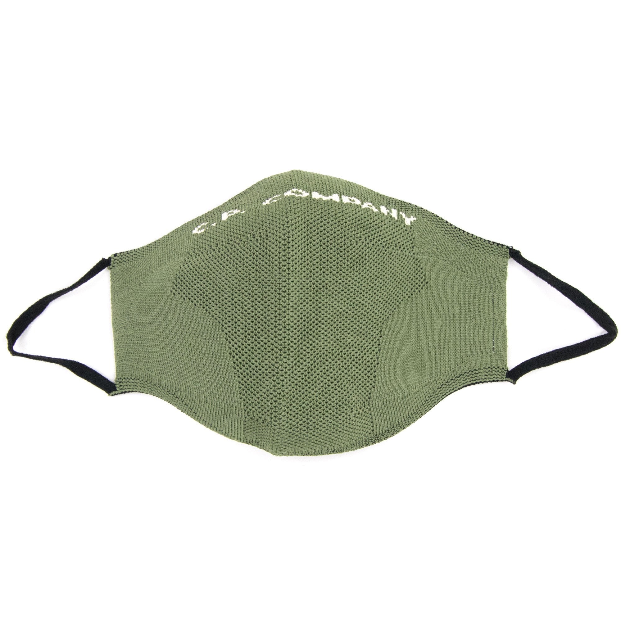 Cp Company Knit Yarn Logo Print Face Mask Green V02