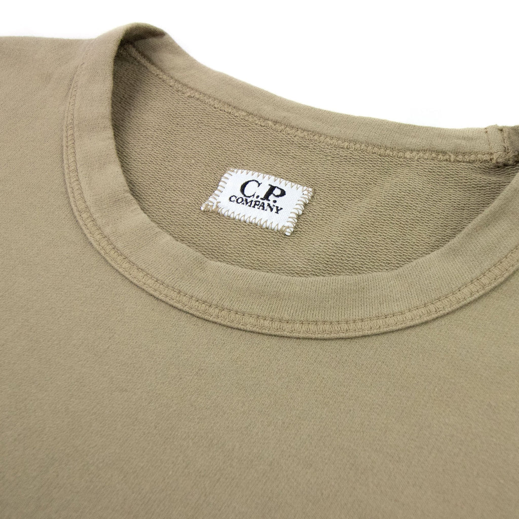 Cp Company Light Fleece Lens Crew Sweatshirt Brown 329