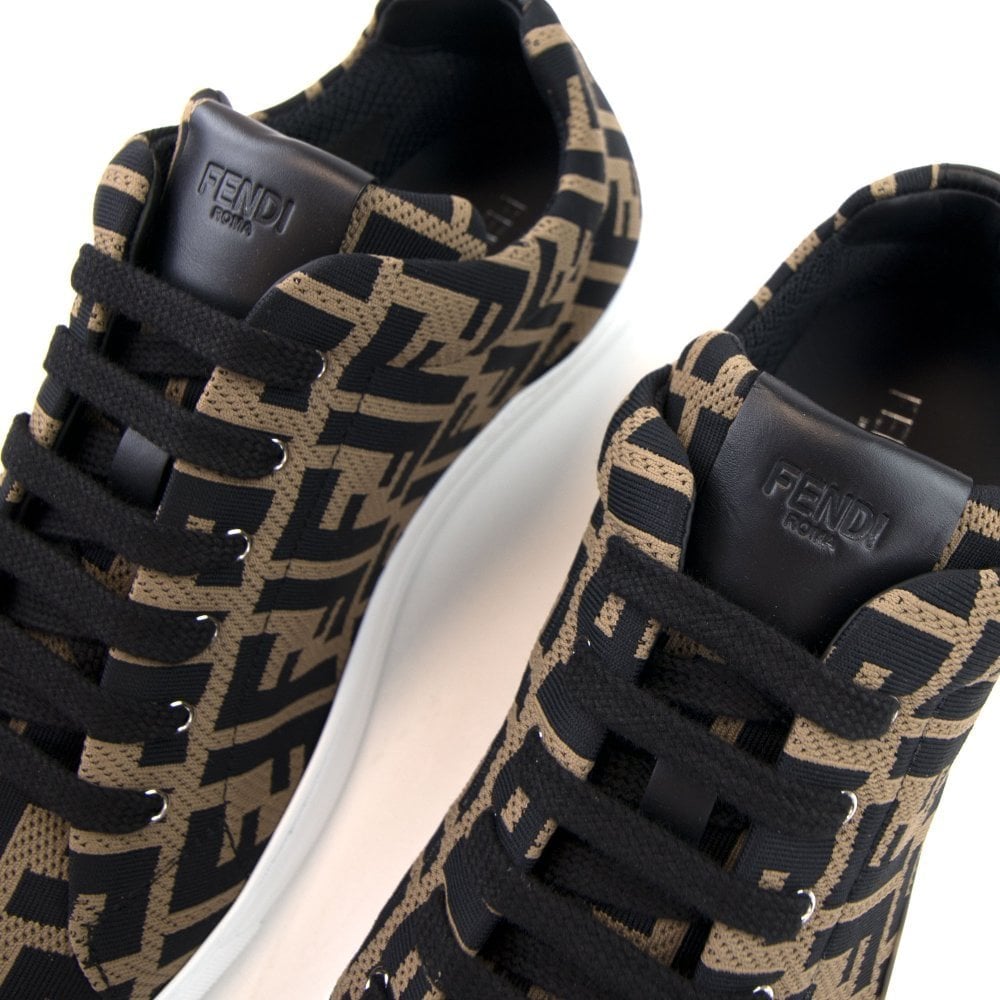 Fendi Tech Ff Logo Sneaker Tabacco/nero