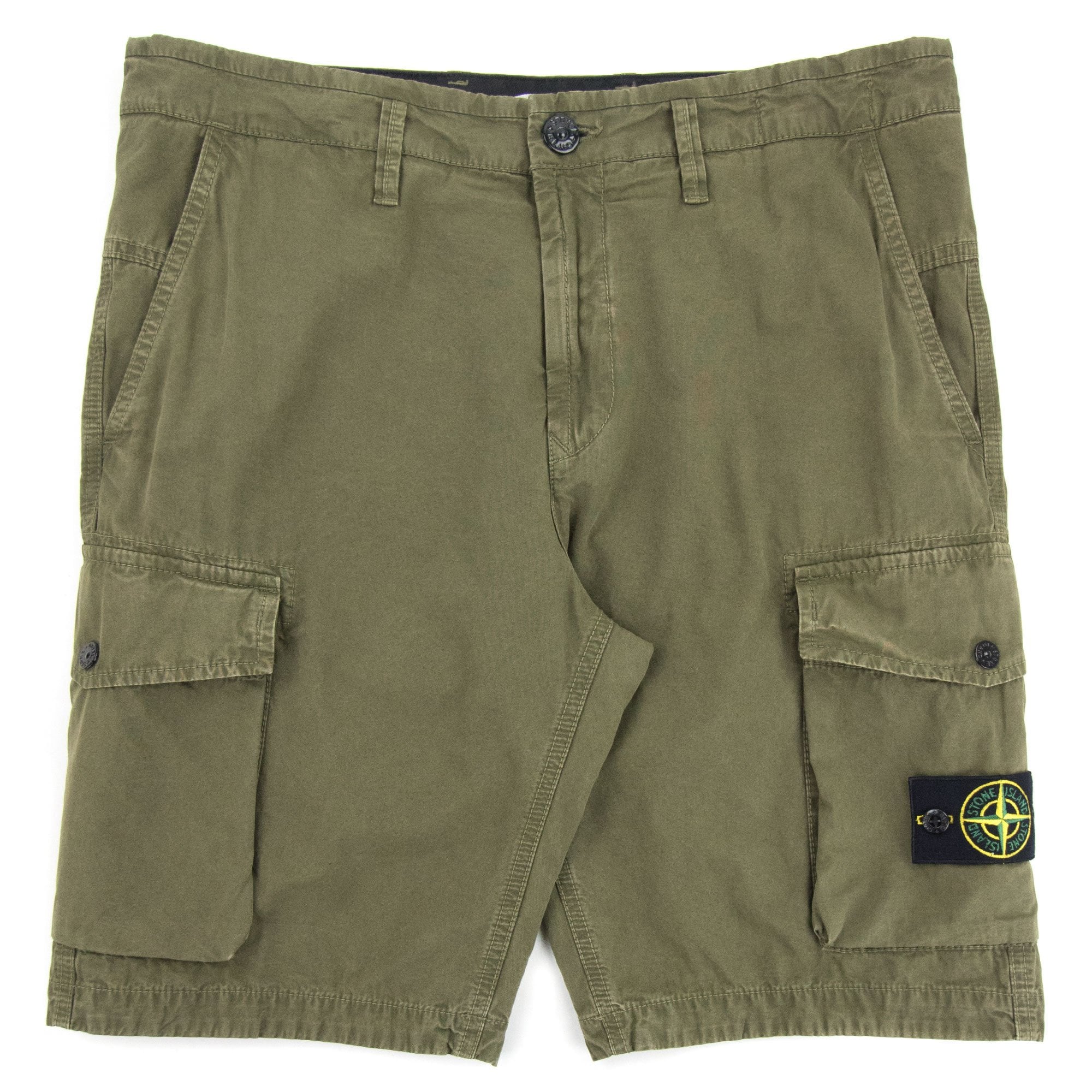 Stone Island Utility Pocket Cargo Bermuda Shorts Khaki V058 - MEN