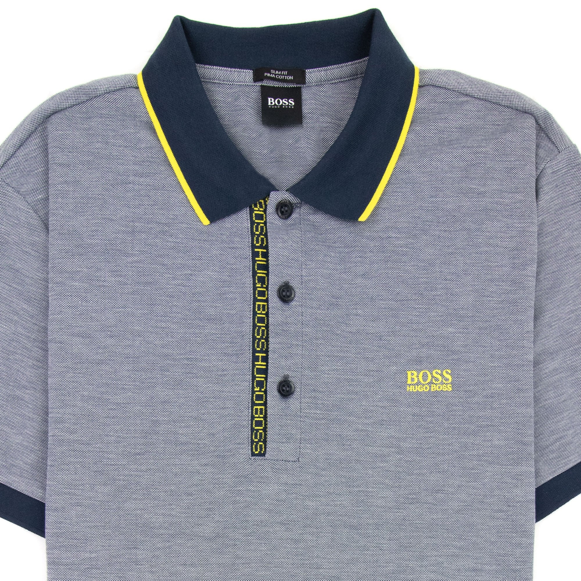Hugo Boss Paule 4 Writing Polo Blue/Yellow