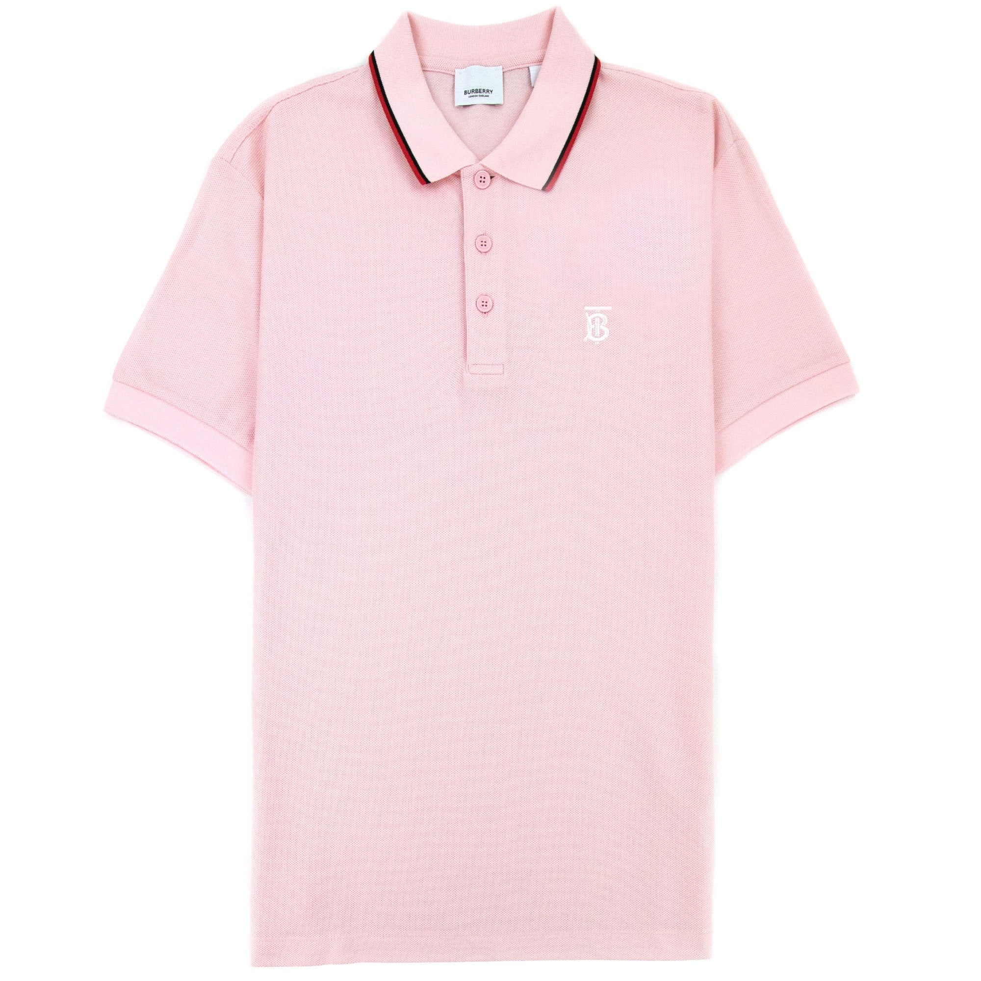 Burberry Twin Tipped Monogram Motif Polo Shirt Frosted Pink