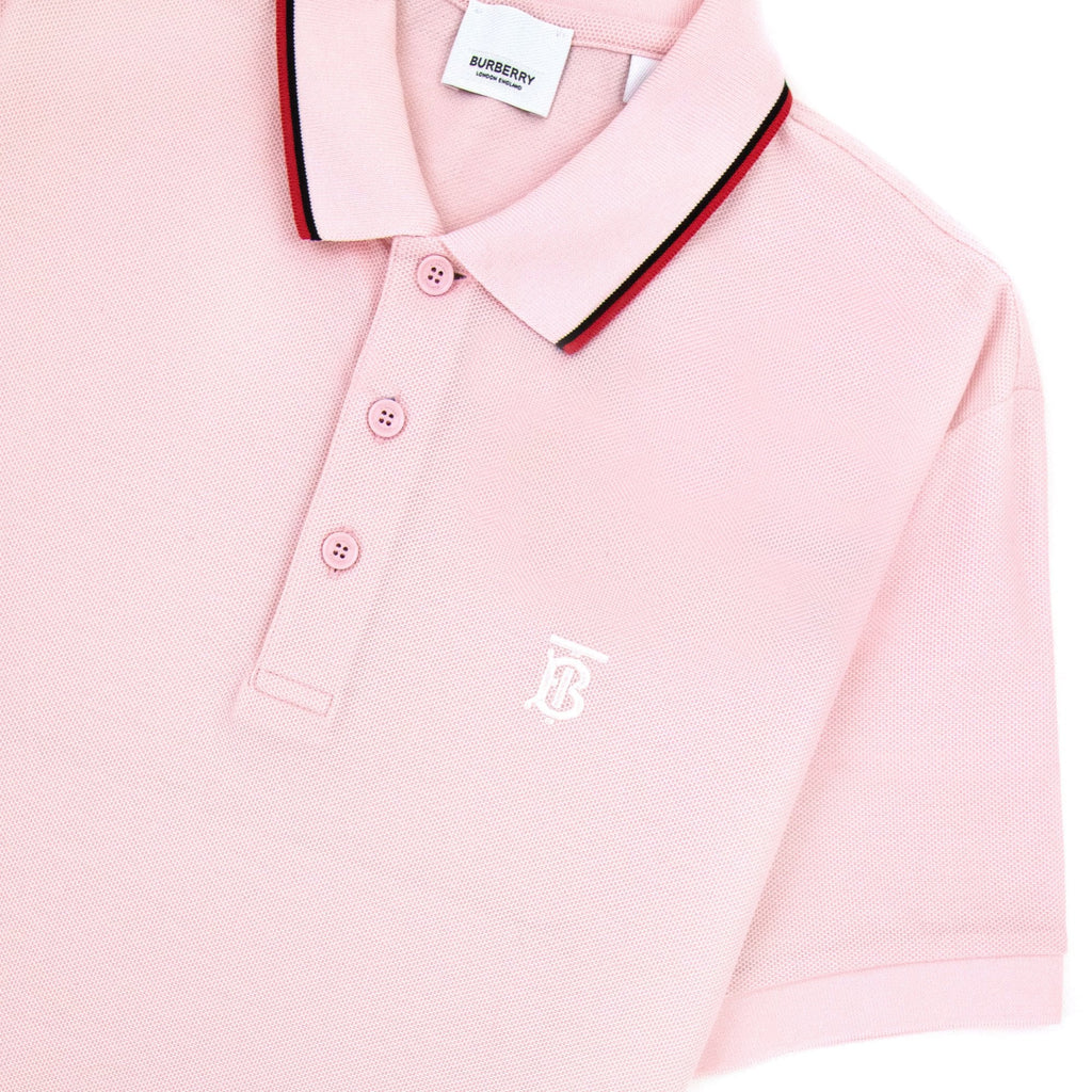 Burberry Twin Tipped Monogram Motif Polo Shirt Frosted Pink