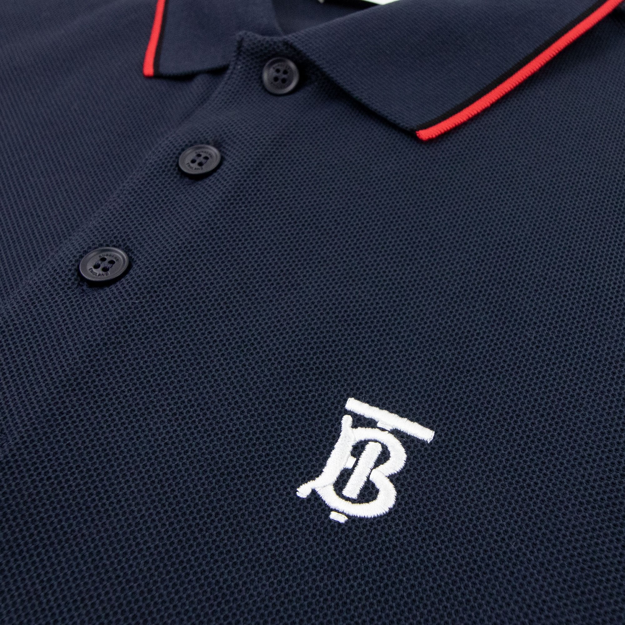 Burberry Twin Tipped Monogram Motif Polo Shirt Navy