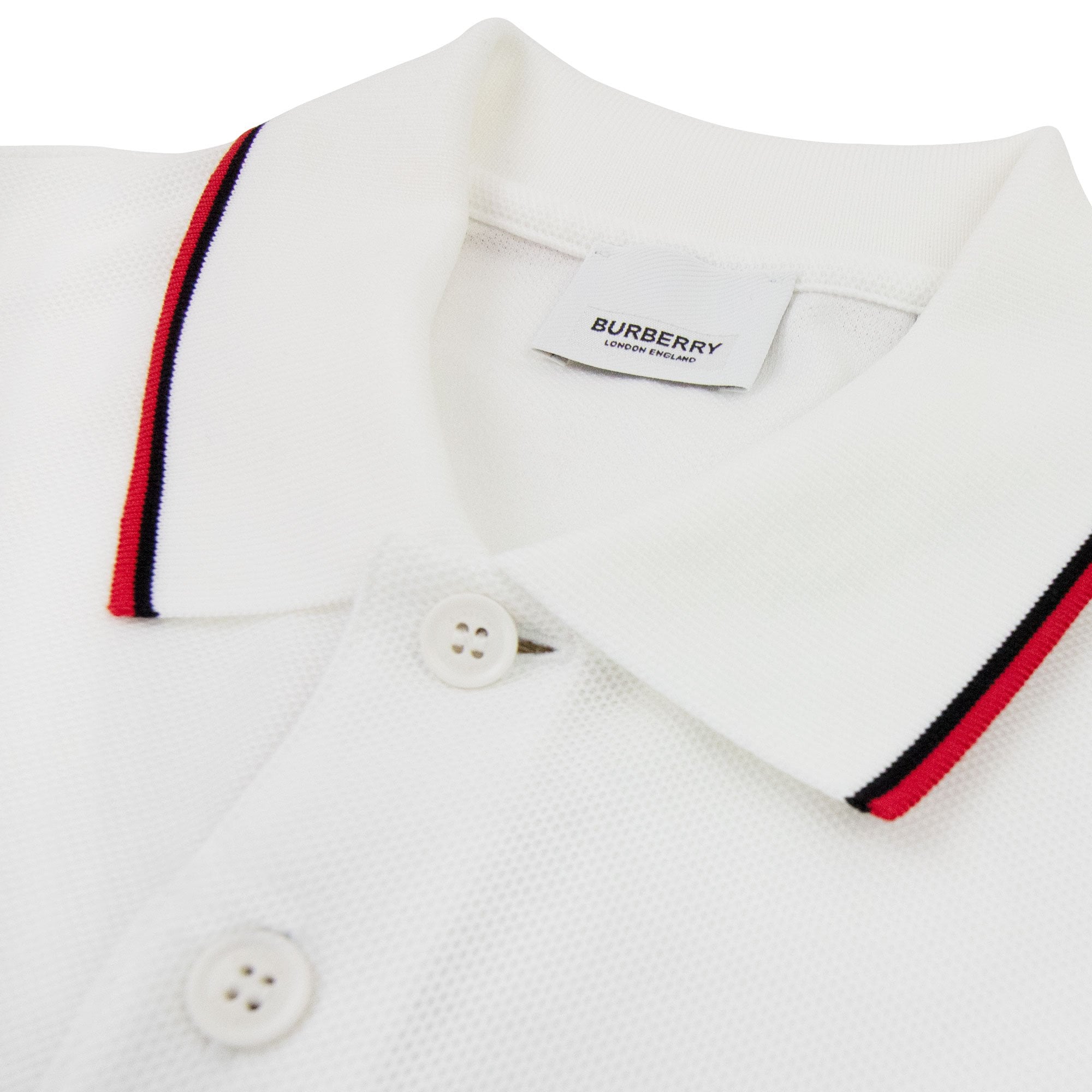 Burberry Twin Tipped Monogram Motif Polo Shirt White