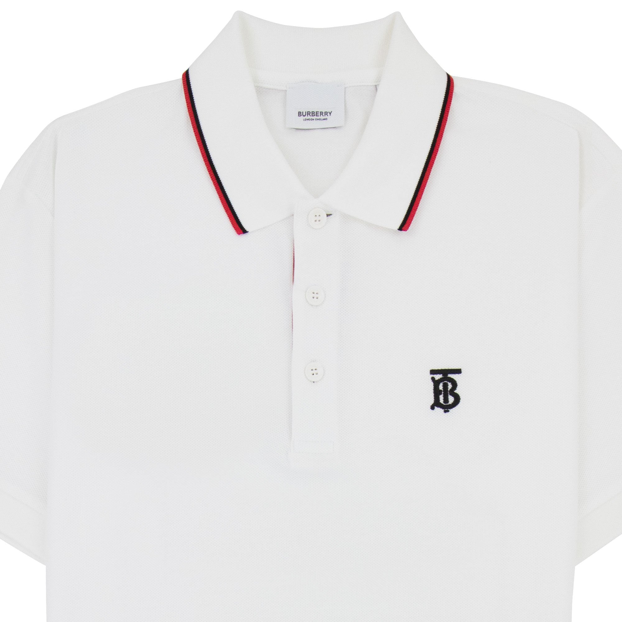 Burberry Twin Tipped Monogram Motif Polo Shirt White