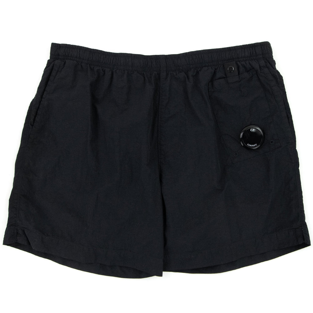Cp Company Flatt Nylon Garment Dyed Lens Swim Shorts Black 999