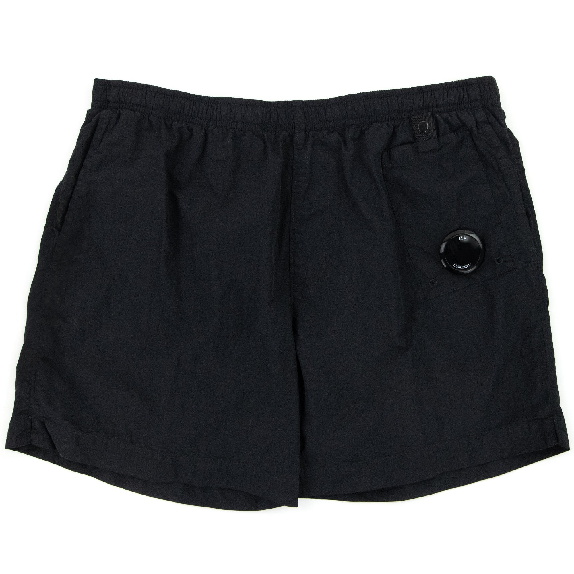 Cp Company Flatt Nylon Garment Dyed Lens Swim Shorts Black 999