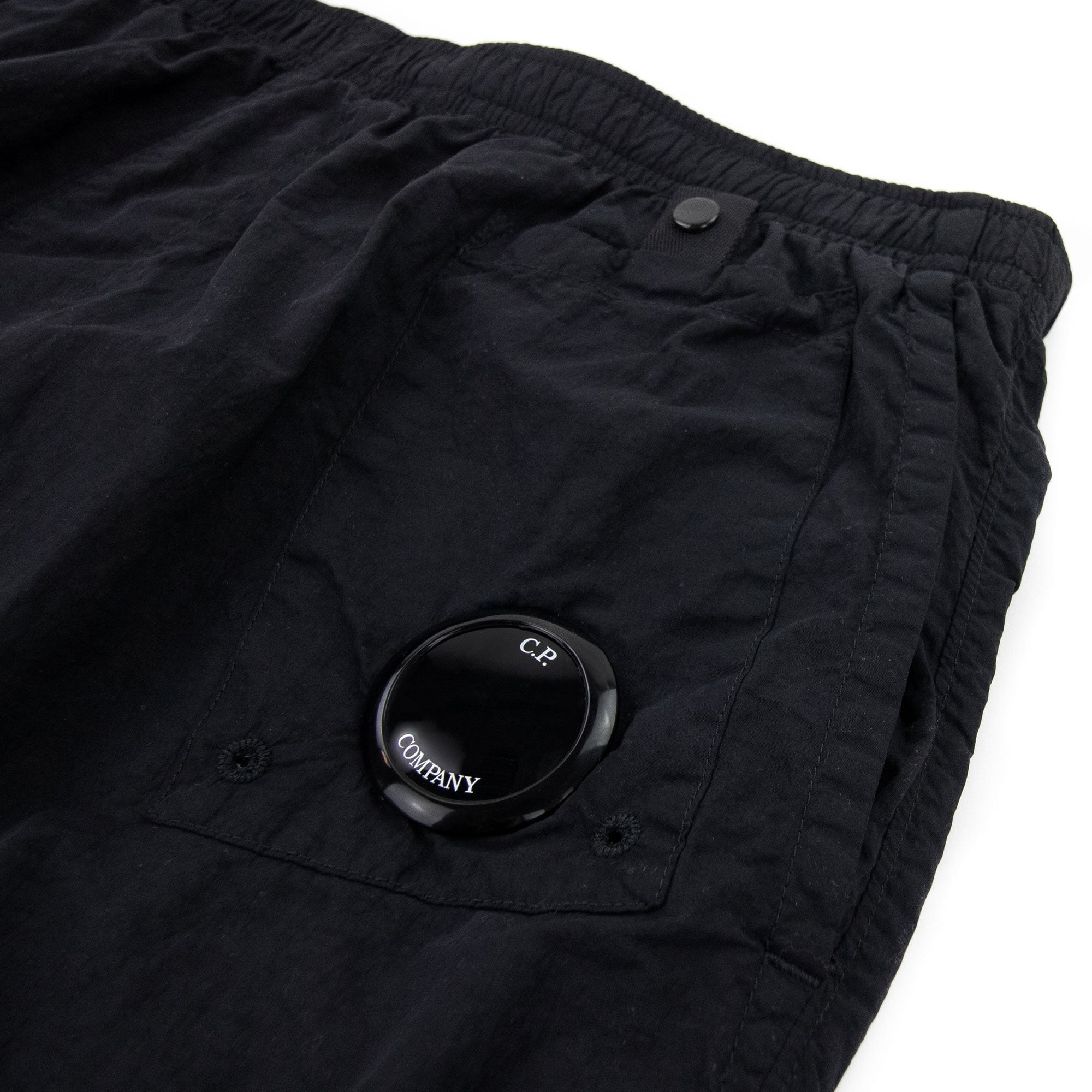 Cp Company Flatt Nylon Garment Dyed Lens Swim Shorts Black 999