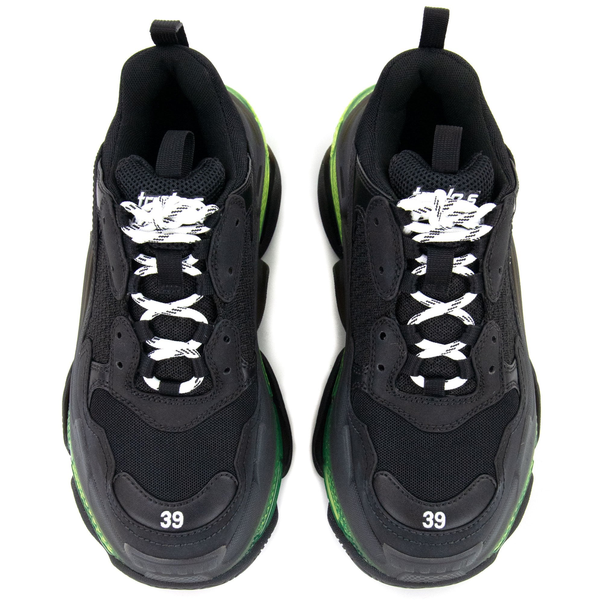 Balenciaga Triple S Clear Sole Sneakers Black/green
