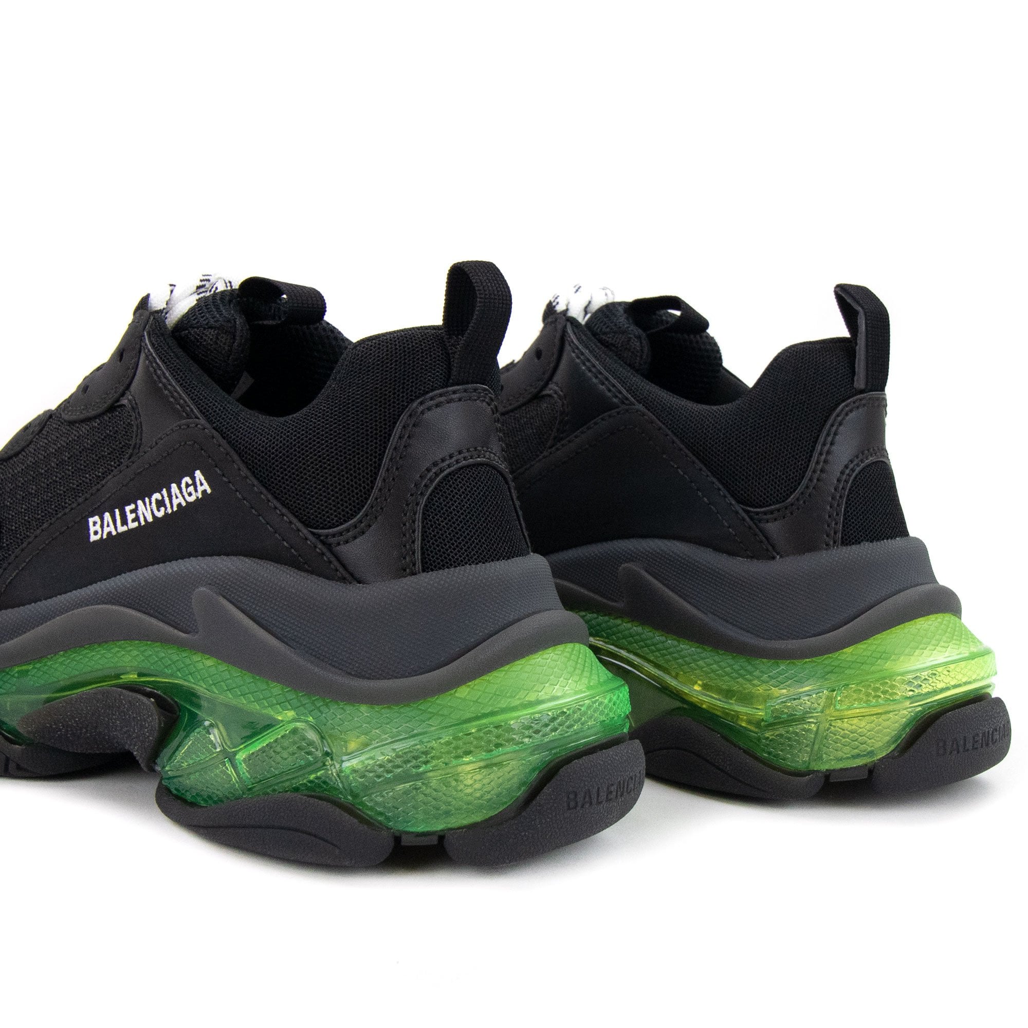 Balenciaga Triple S Clear Sole Sneakers Black/green - MEN from Onu UK