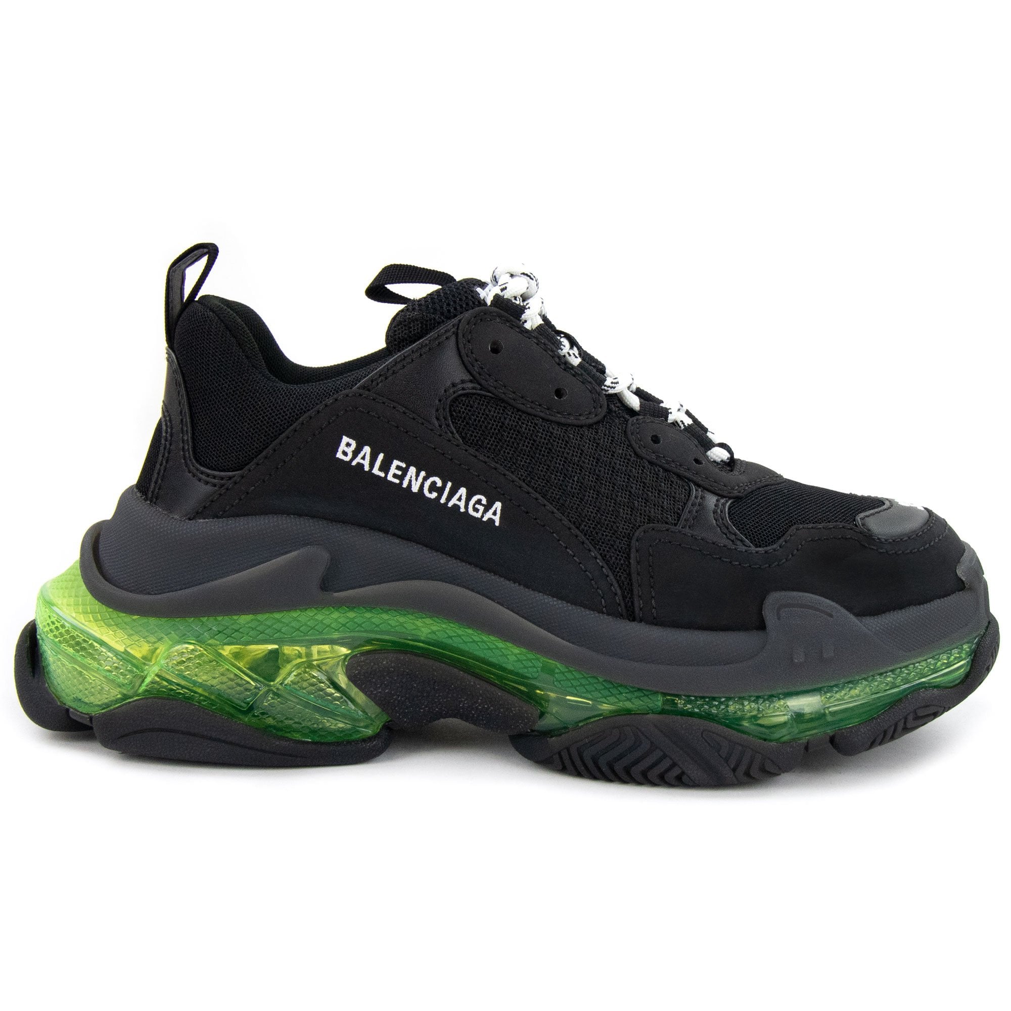 Balenciaga Triple S Clear Sole Sneakers Black/green