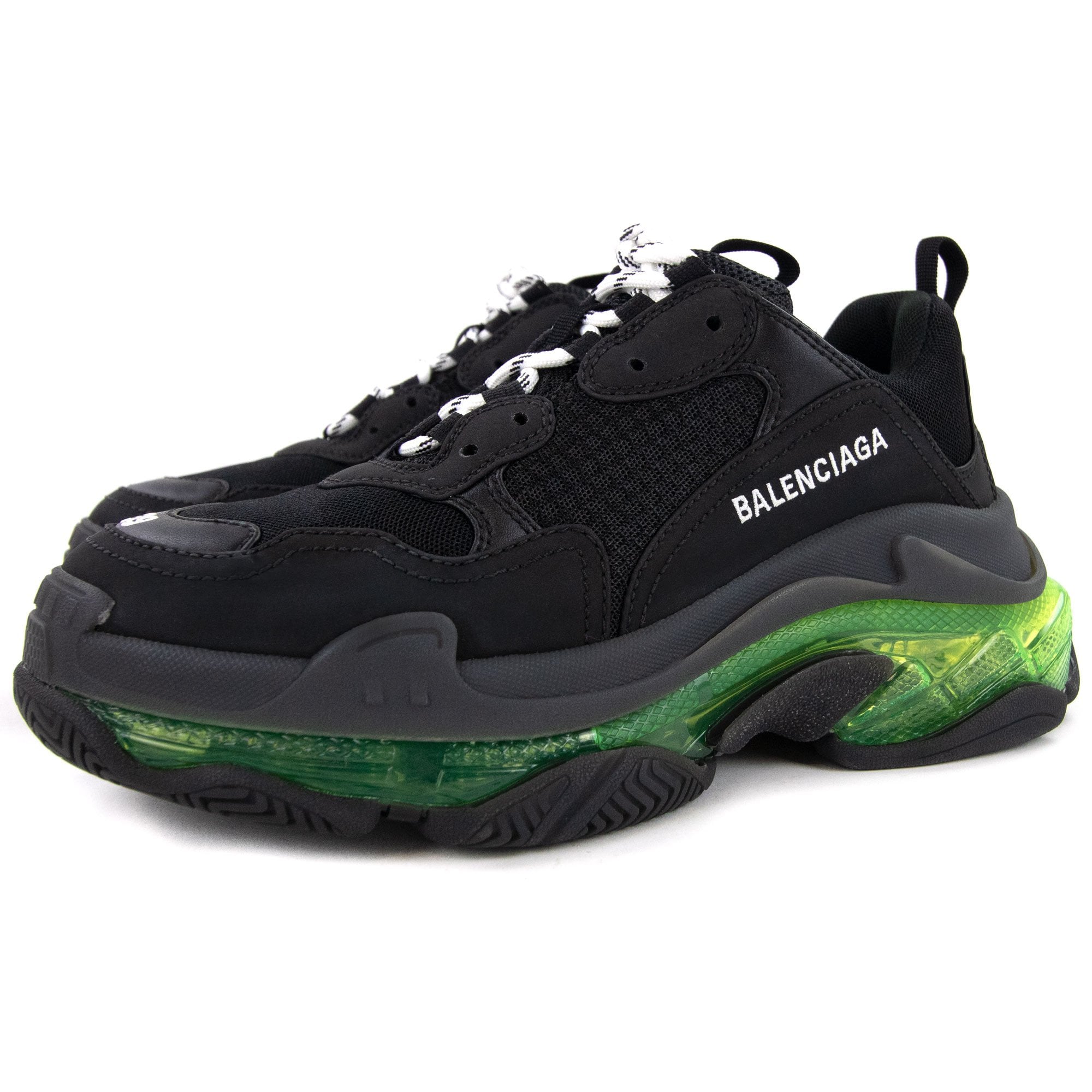 Balenciaga Triple S Clear Sole Sneakers Black/green - MEN from Onu UK