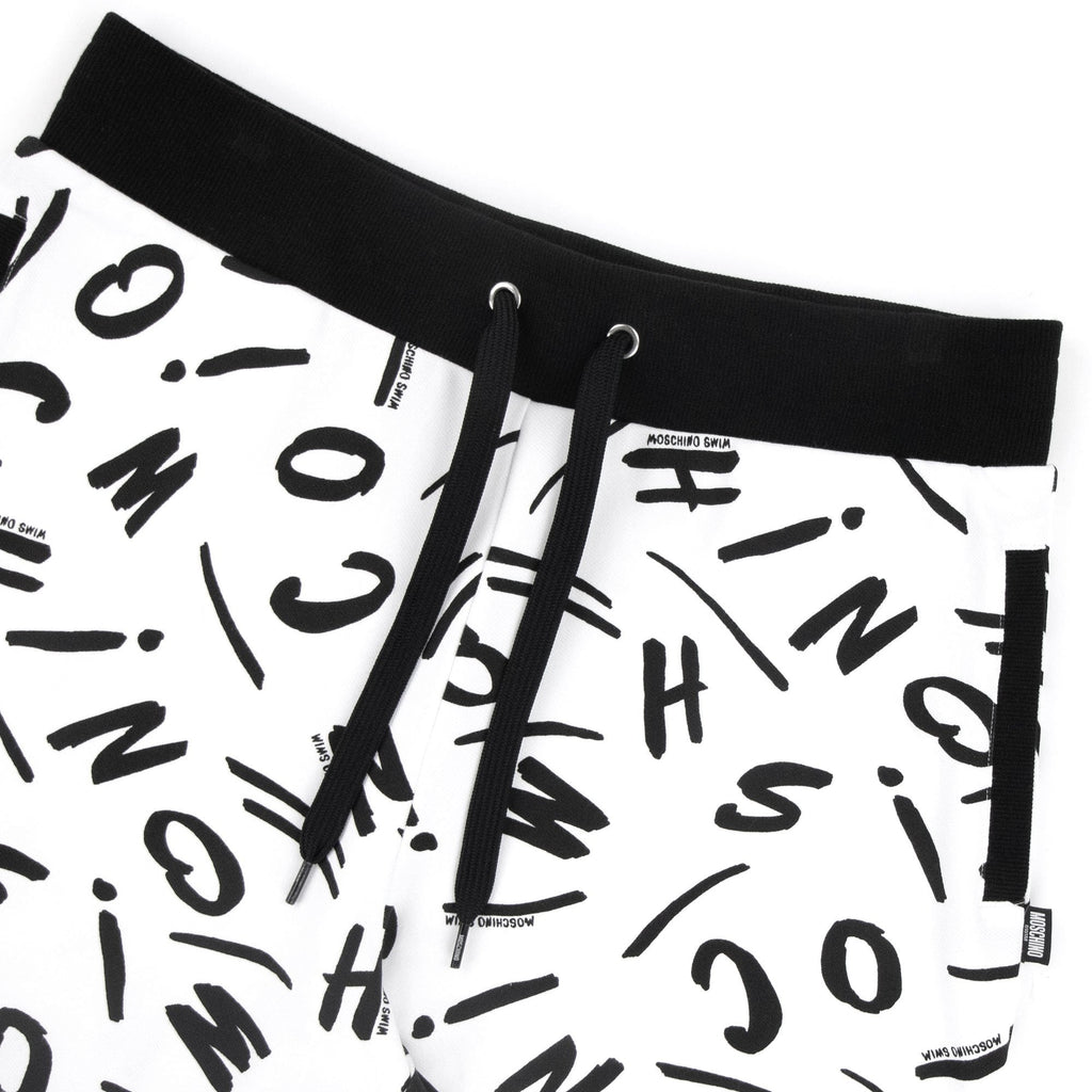 Moschino Swim Logo Script Shorts White