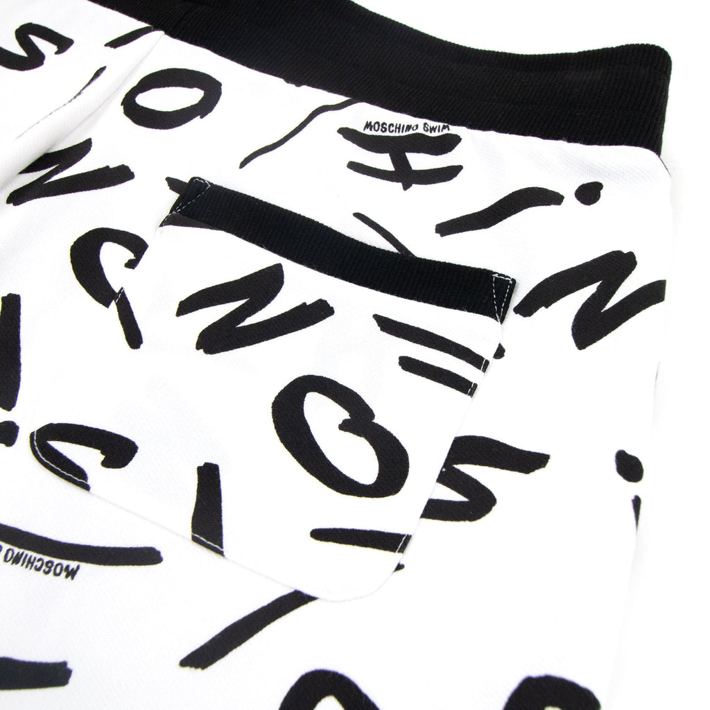 Moschino Swim Logo Script Shorts White