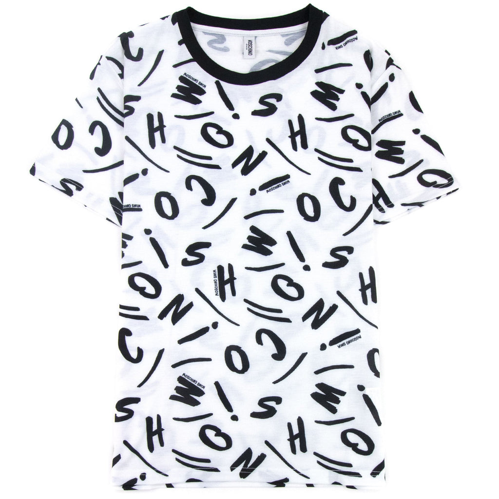 Moschino Swim Logo Script T Shirt White